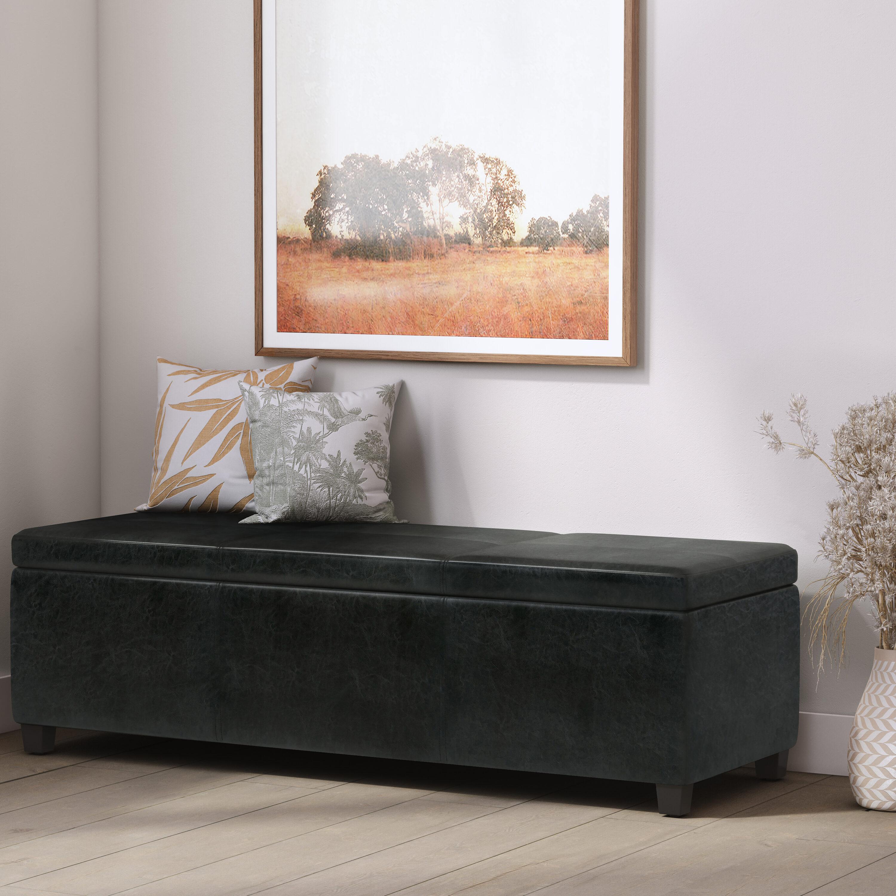 Simpli Home Avalon Extra Large Storage Ottoman Bench,Assembled