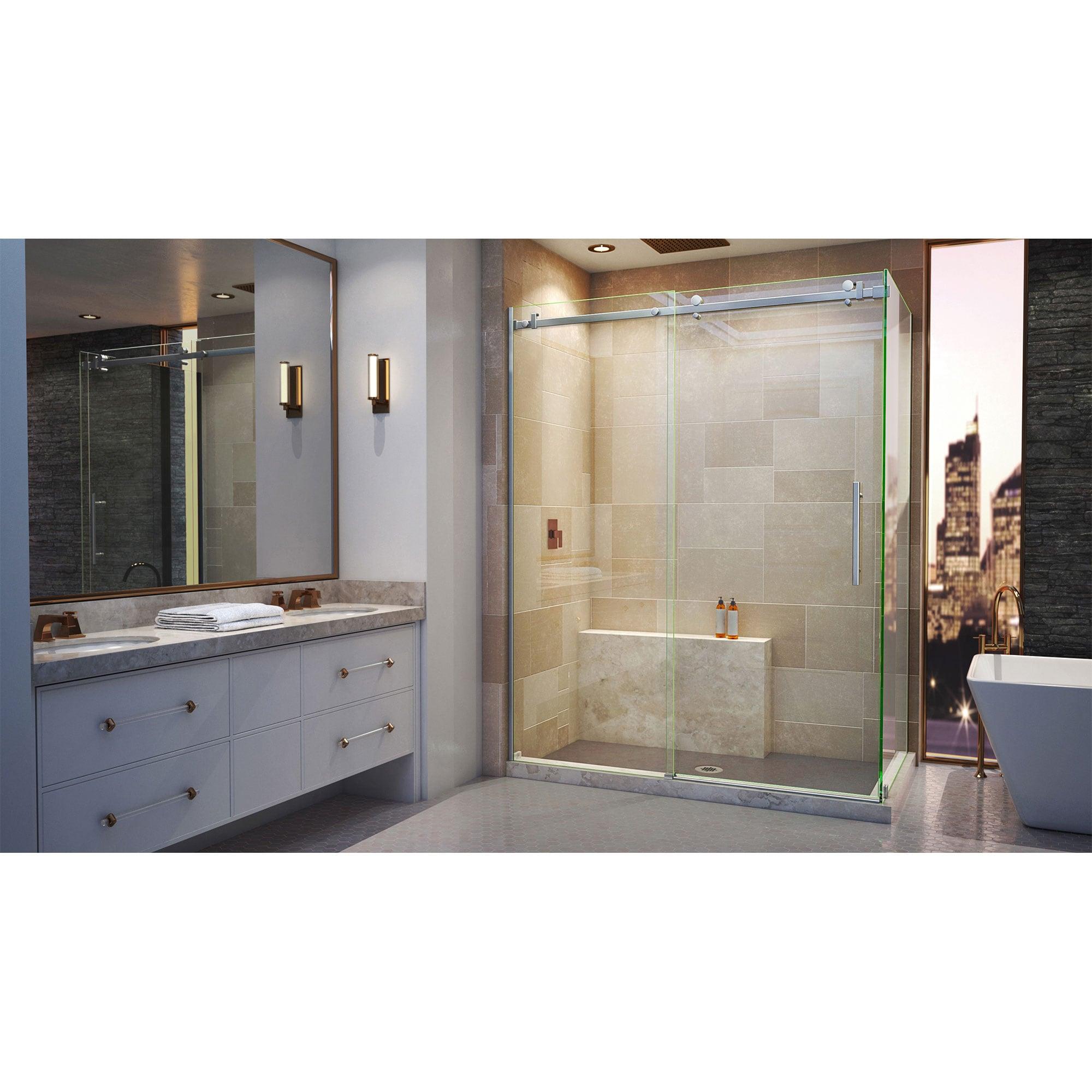 Enigma Air 60.38" W x 34.75" D x76" H Frameless Rectangle Walk In Shower Enclosure