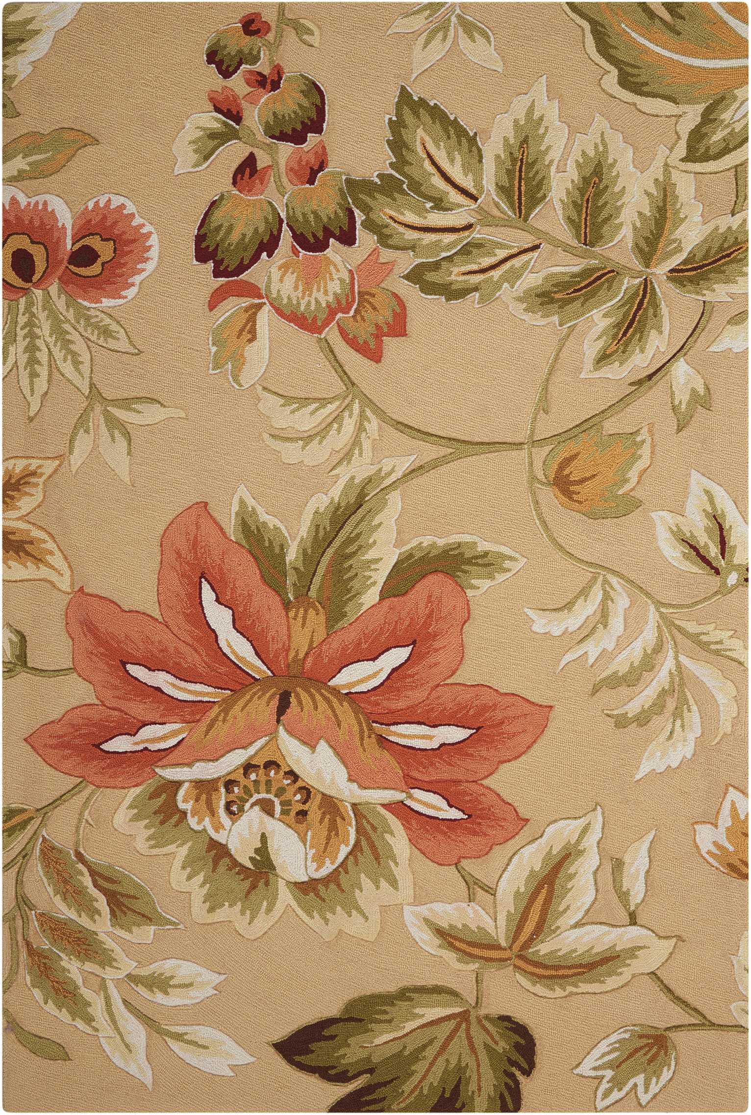 Nourison Fantasy Beige Area Rug FA11 5' x 7'6"