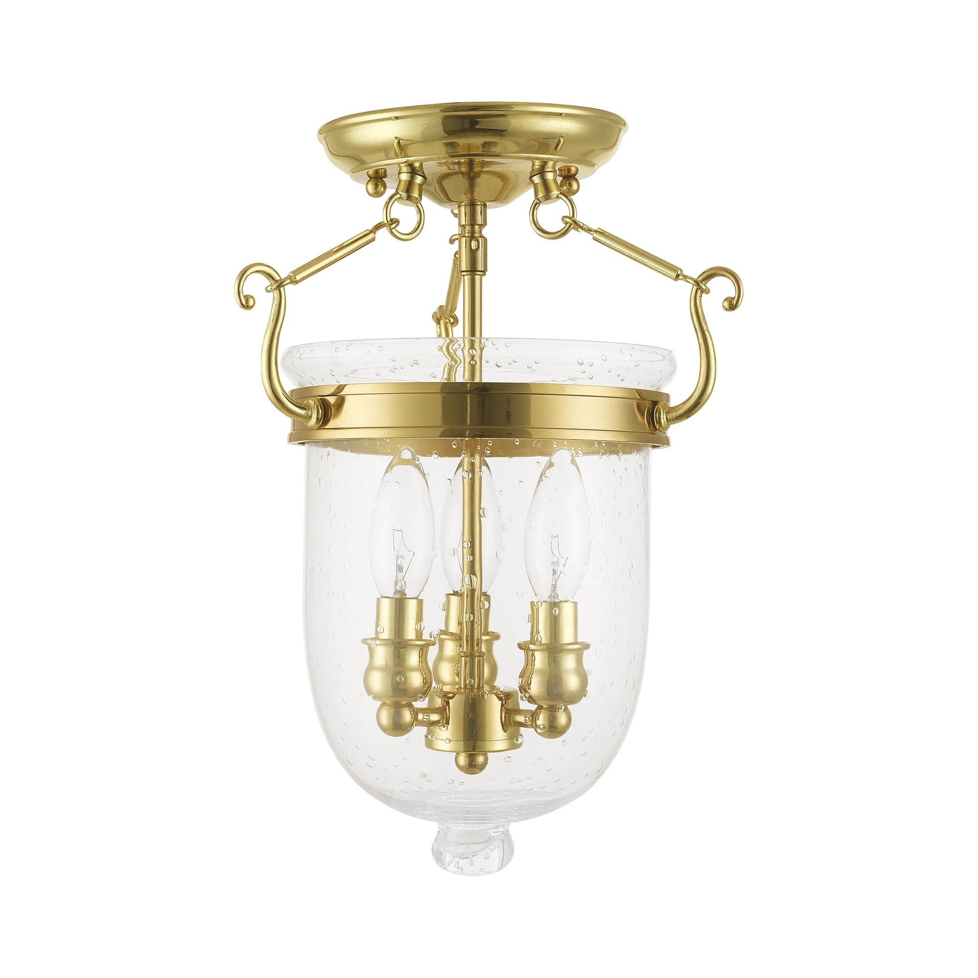 Livex Lighting Jefferson 3 - Light Flush Mount in  Polished Brass
