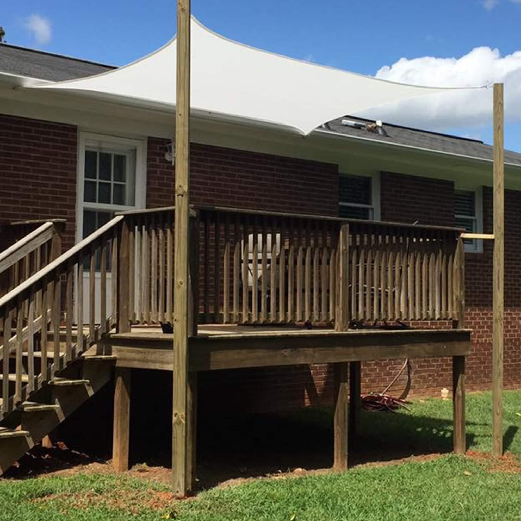 Khomo Gear 8 x 12 Ft White Rectangle Shade Sail, UV Resistant