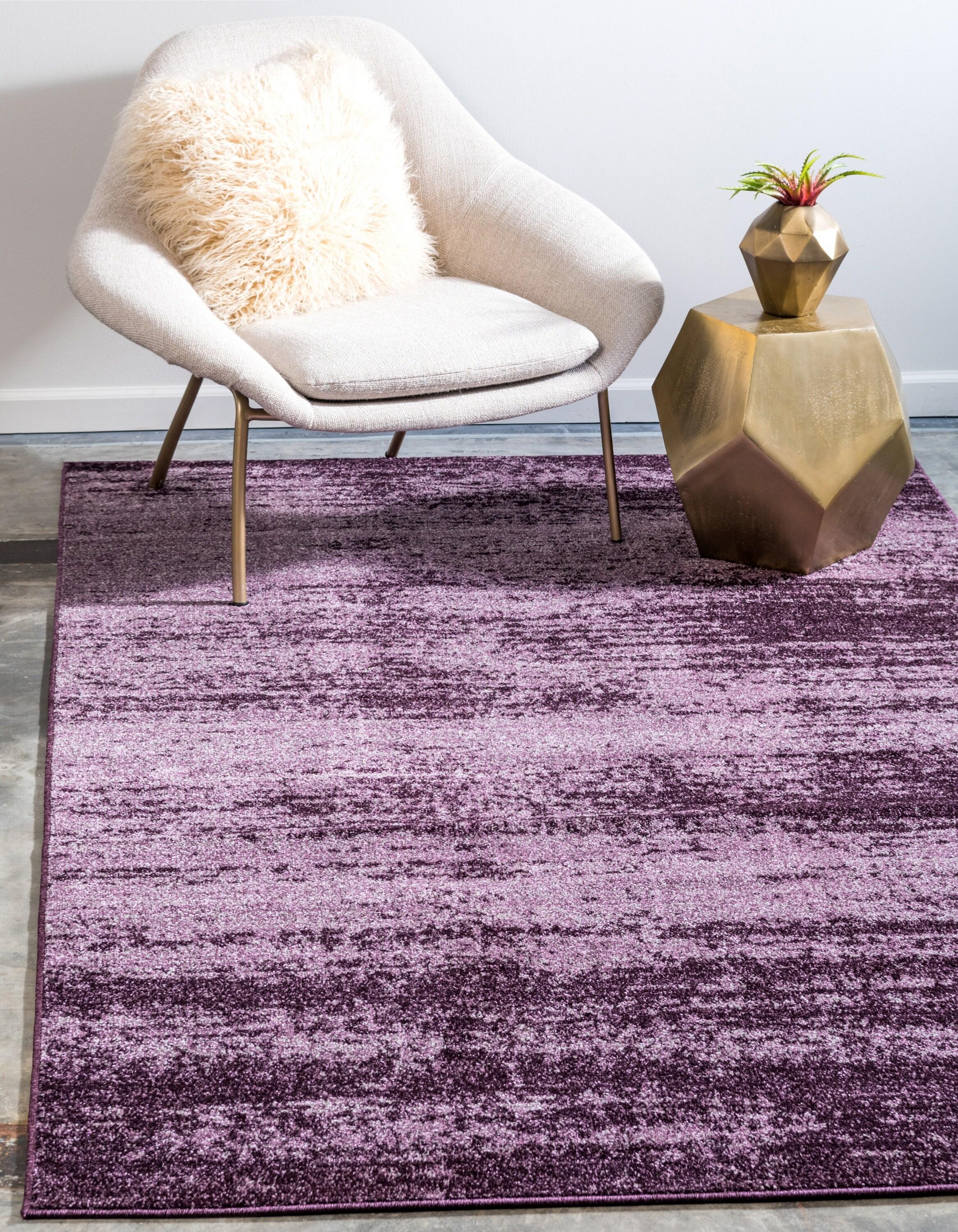 Unique Loom Del Mar Collection Area Rug - Lucille (5' 3" x 8' Rectangle Violet)