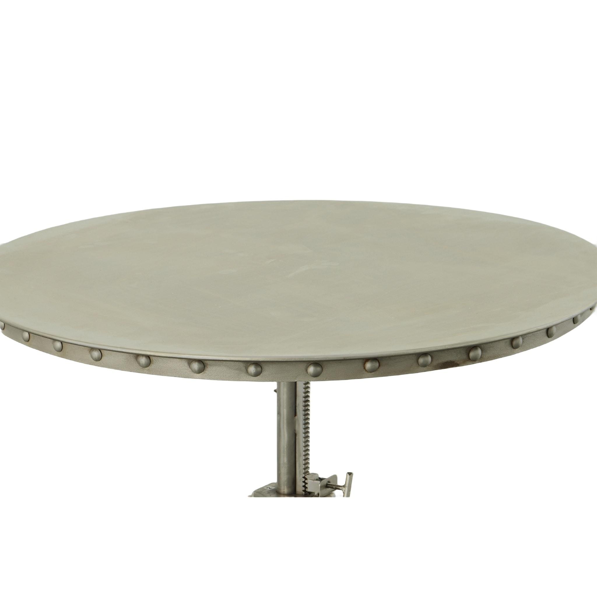 Carolina Classics Mundra Adjustable Crank Metal Accent Table in Antique Nickel