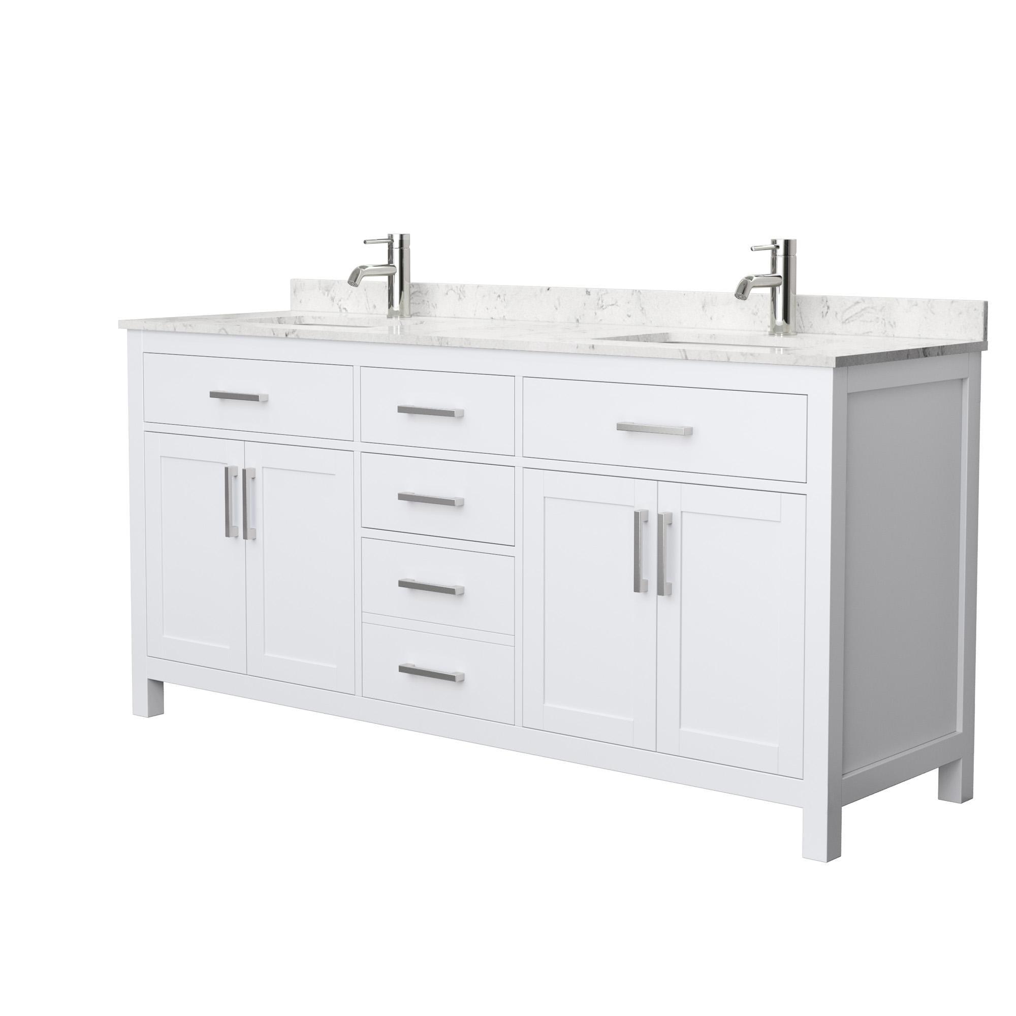 Beckett 72" Freestanding Double Bathroom Vanity with Cultured Marble Top