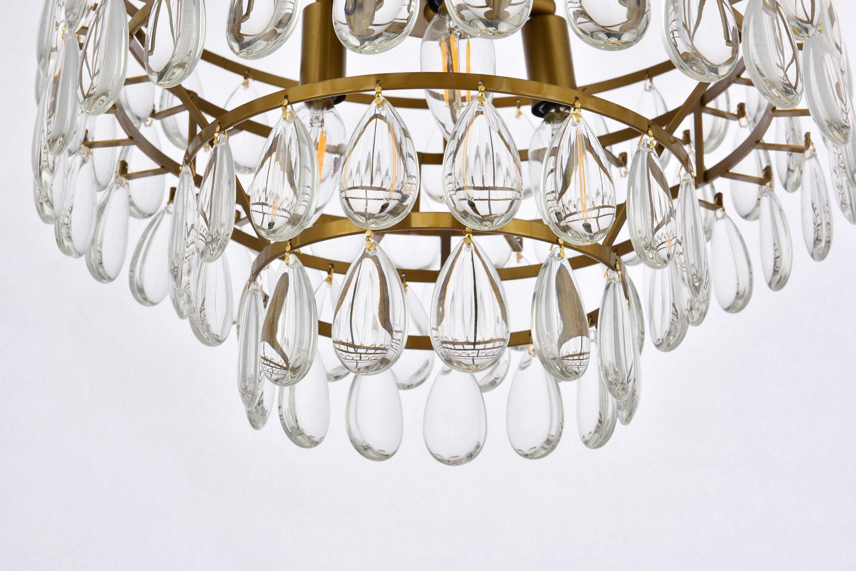 Elegant Lighting Mila 16 inch flush mount in brass