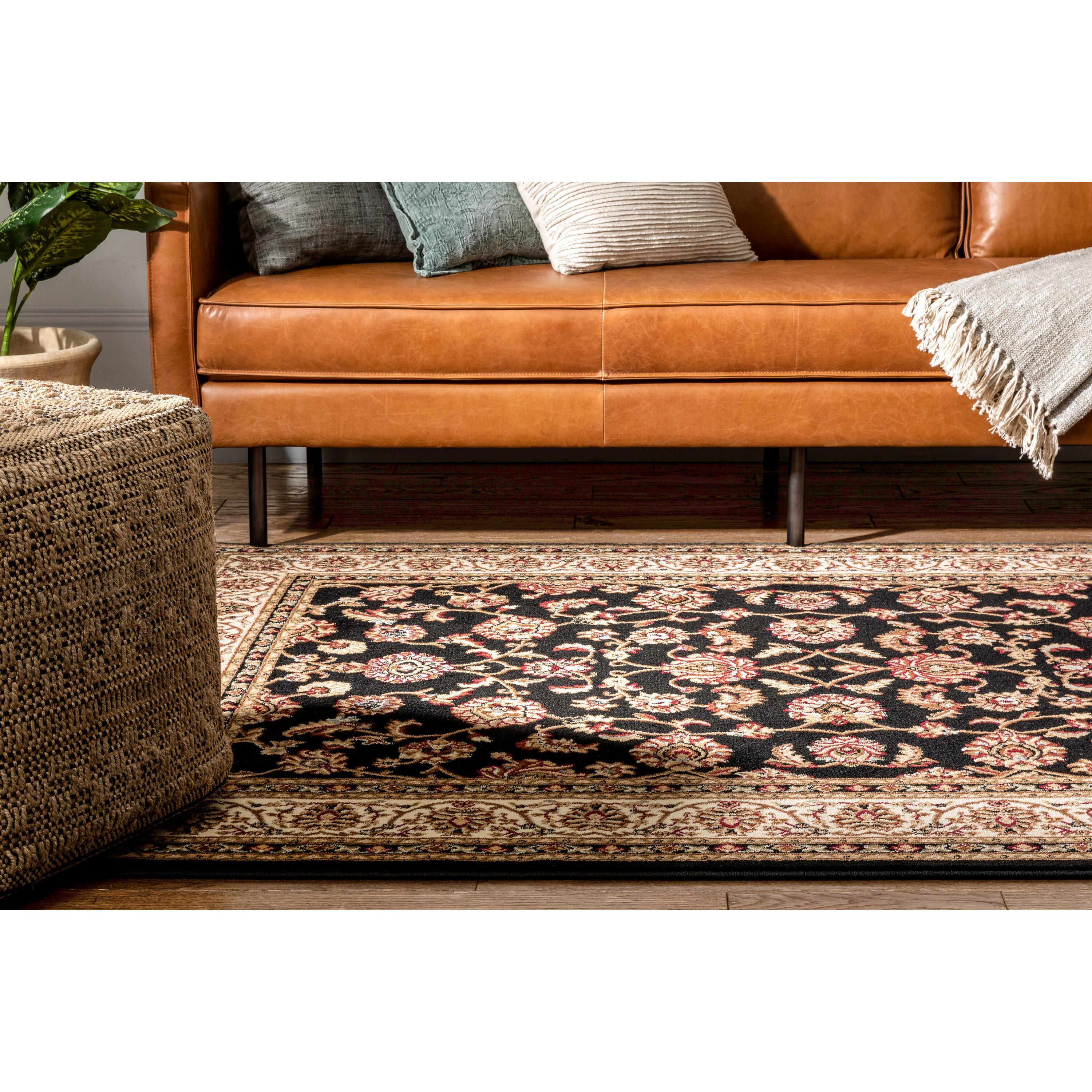 Well Woven Barclay Sarouk Traditional Oriental Panel Black 3'11" x 5'3" Area Rug