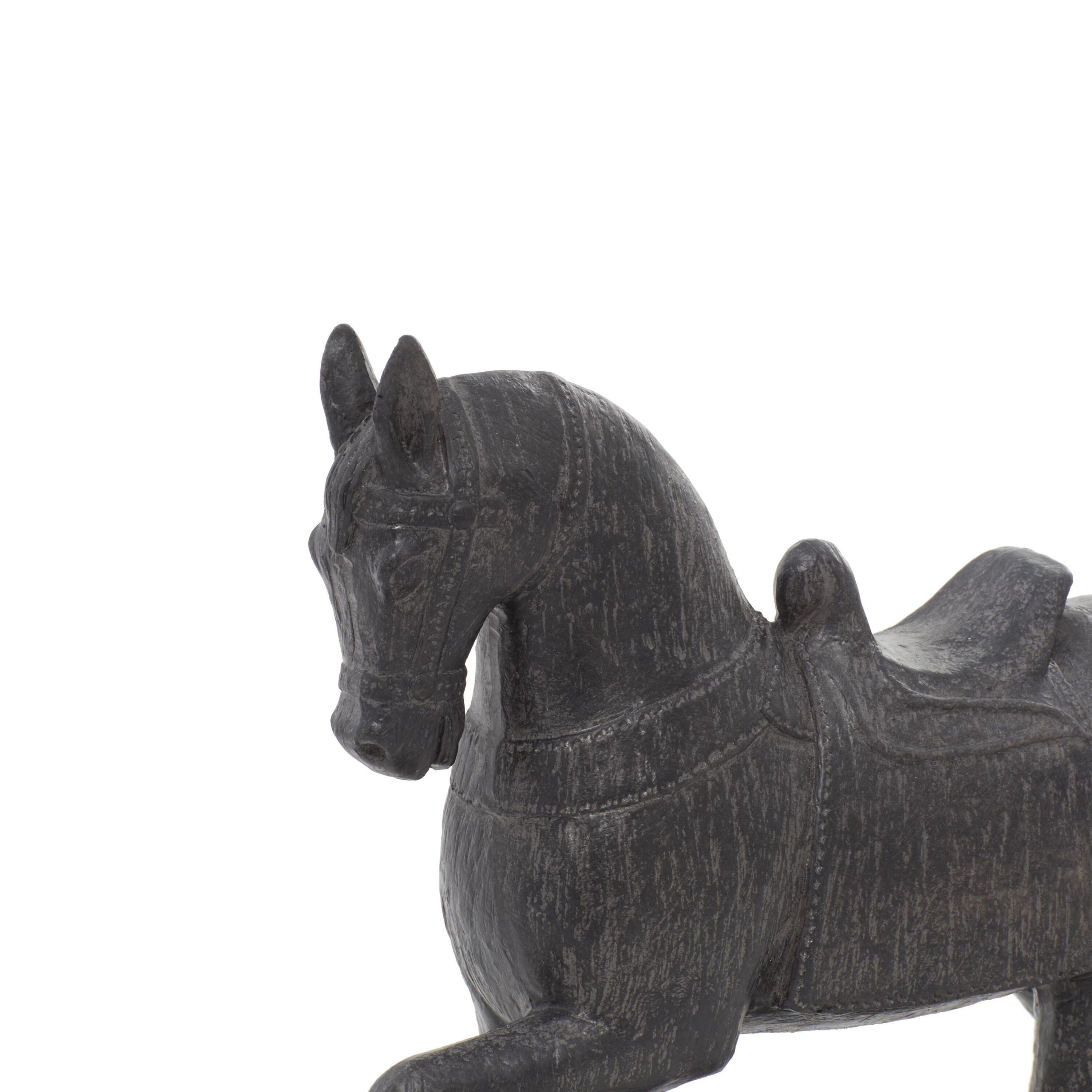 9" x 9" Brown Polystone Horse Sculpture, by DecMode