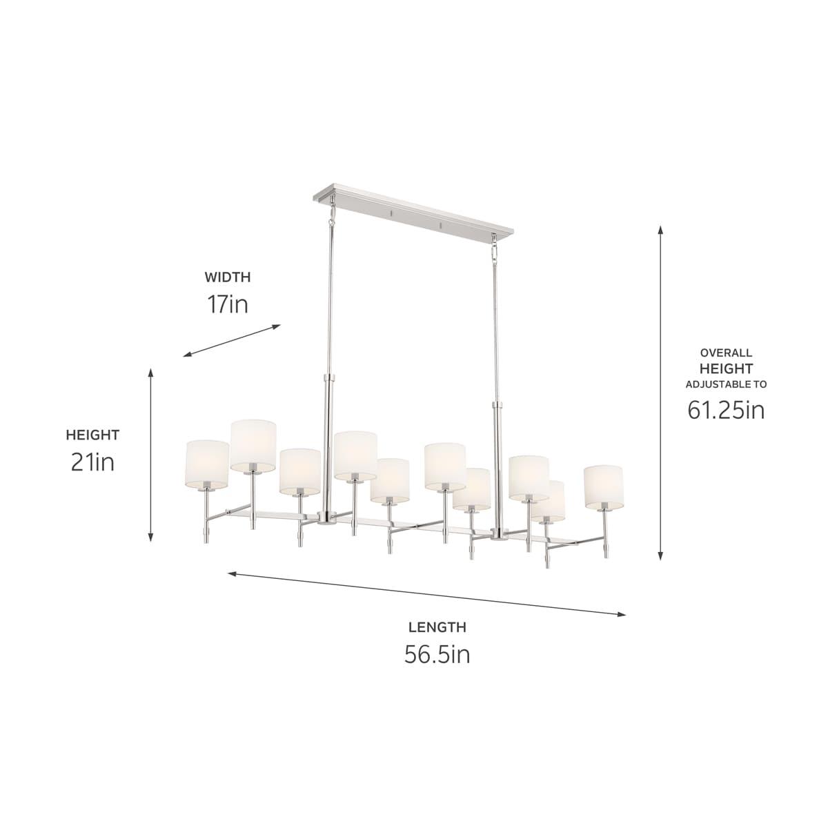 Kichler Lighting Ali 10 - Light Chandelier in  Polished Nickel