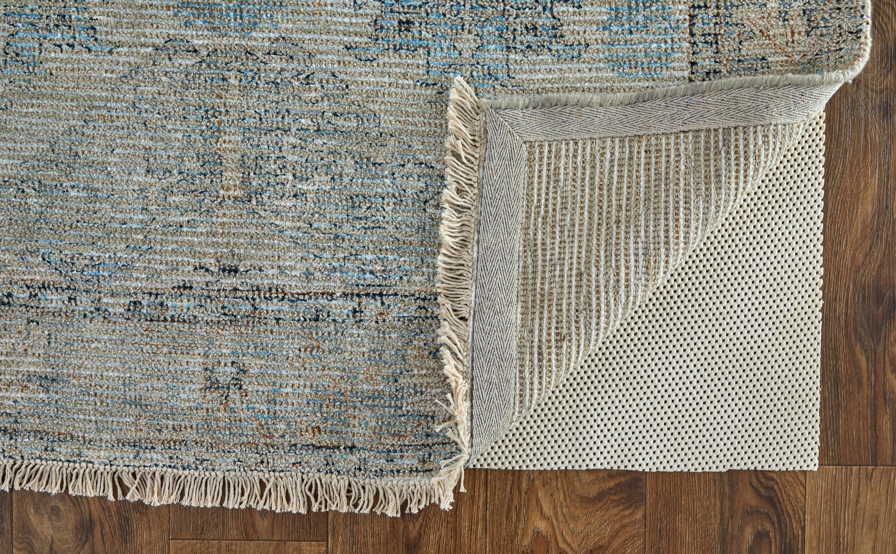 Feizy Caldwell Transitional Oriental, Blue/Gray/Taupe, 2' x 3' Accent Rug Handmade Sheen Vintage Distressed Design Carpet for Living Dining Bed Room