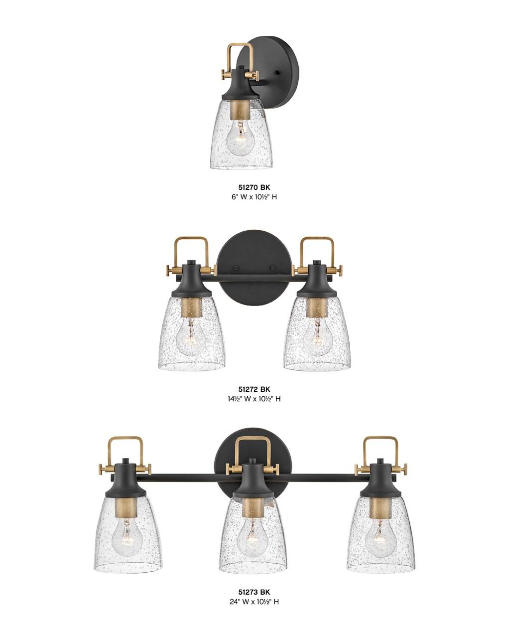 Easton 3-Light Dimmable Black Vanity light