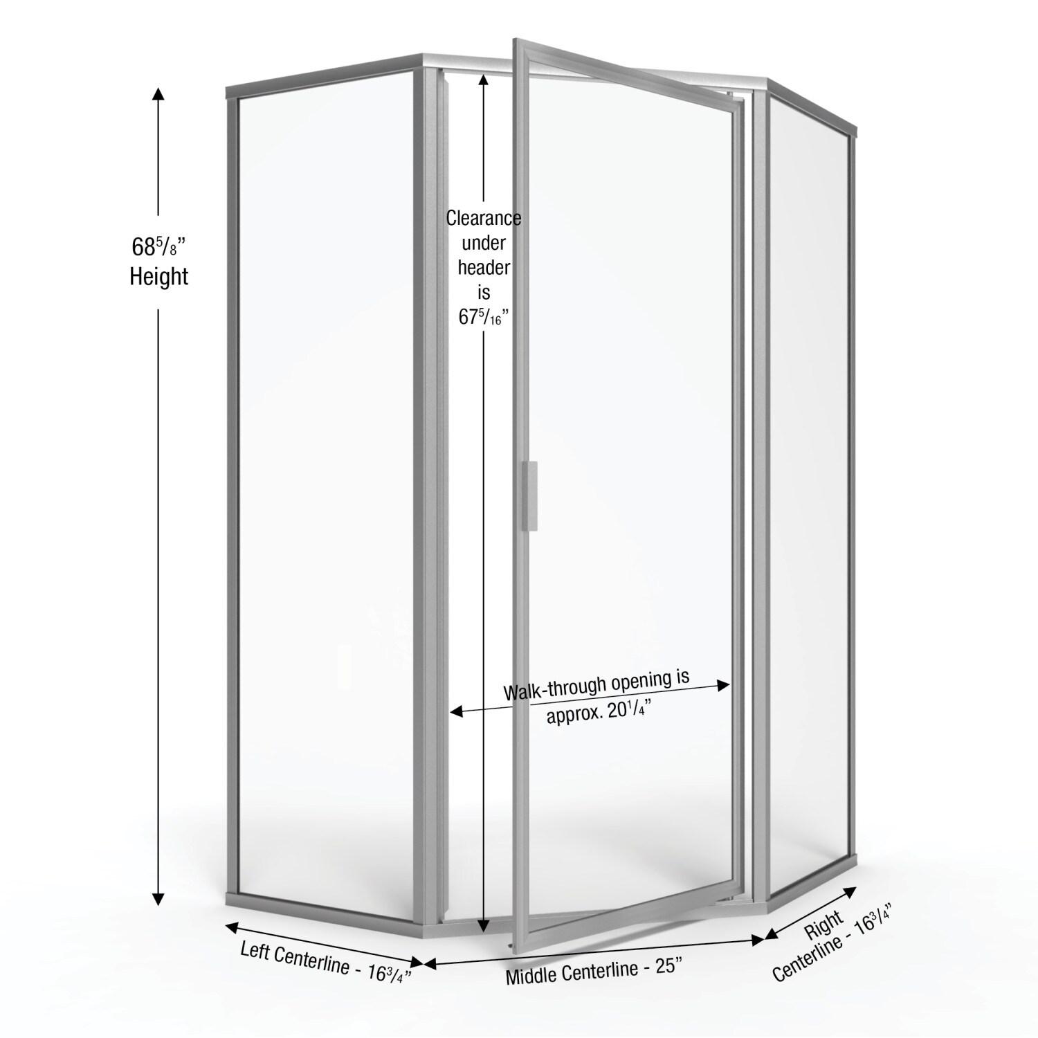 Deluxe W 68.625'' H Framed Neo-angle Reversible Shower Enclosure