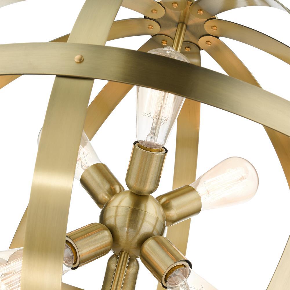 Livex Lighting Stoneridge 6 - Light Pendant in  Antique Brass
