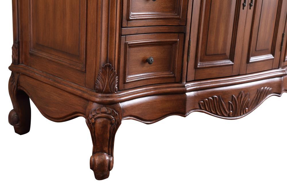Elegant Decor Oakland 48" Single Marble Top Bathroom Vanity in Teak