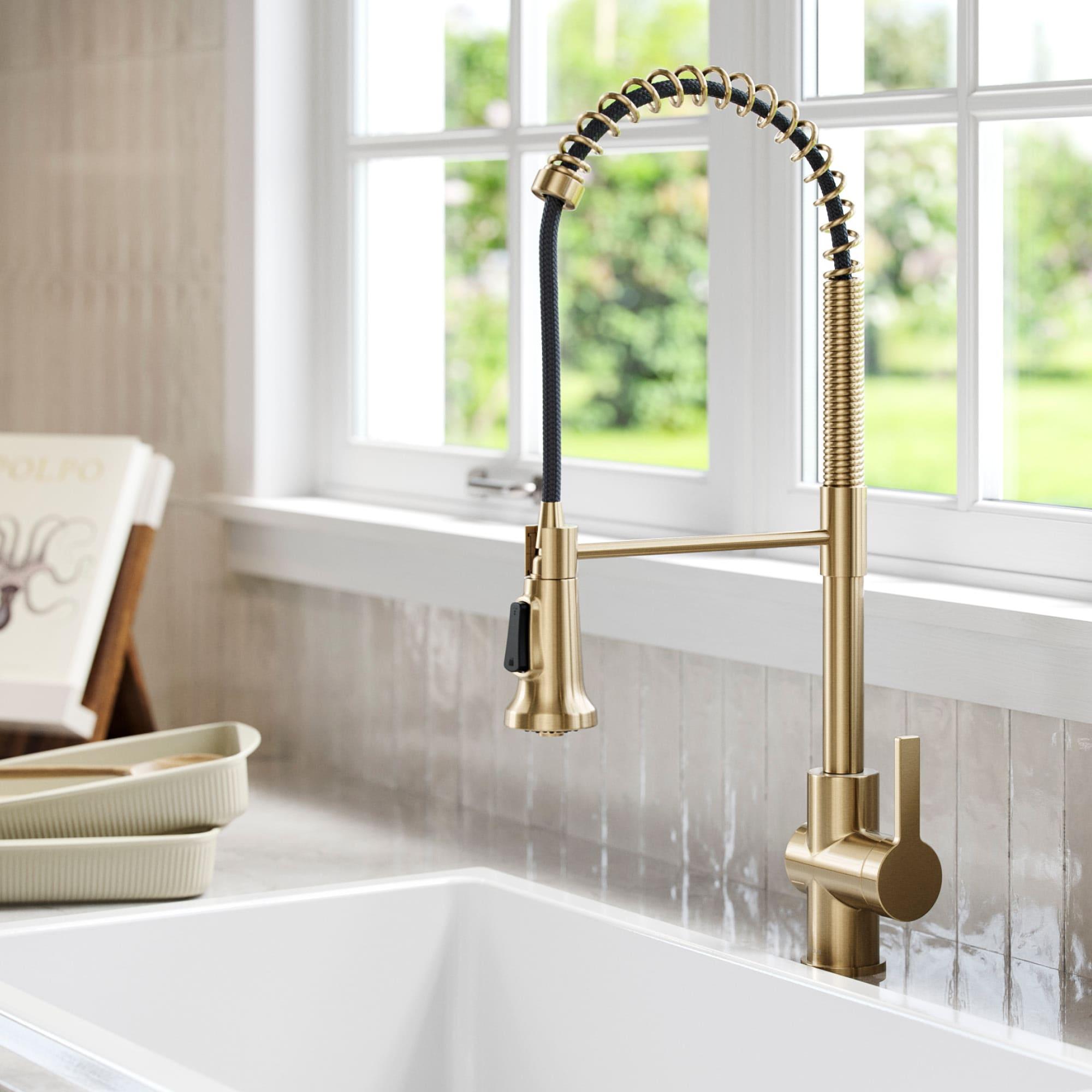 KRAUS Britt Commercial Style Single Handle Pull Down Kitchen Faucet