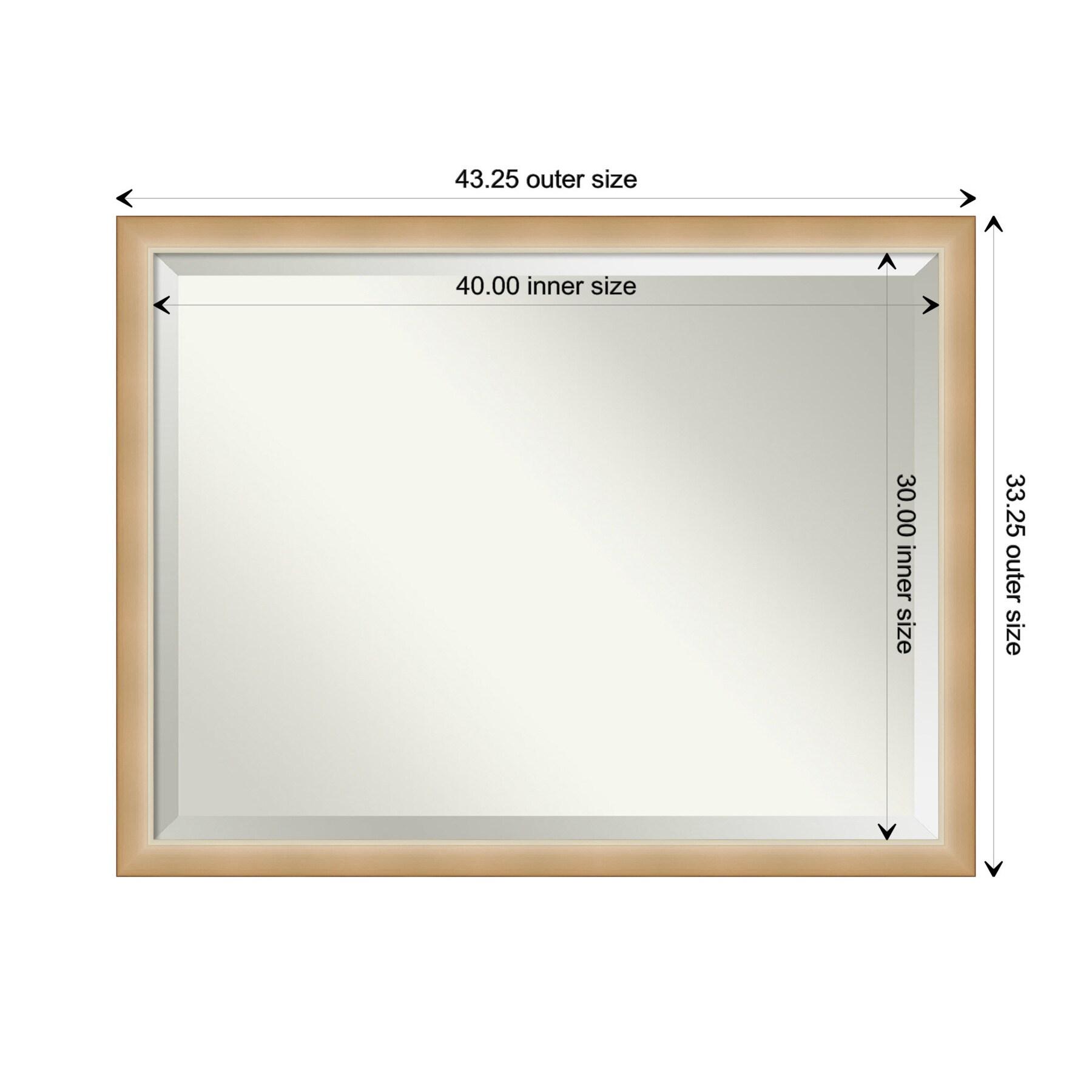 Amanti Art Wall Mounted Framed Vanity Mirror, Glass Size 40x30, Eva Ambre Gold