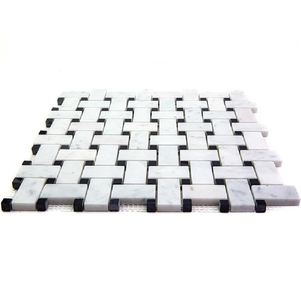 12" x 12" Natural Stone Basketweave Mosaic Wall & Floor Tile
