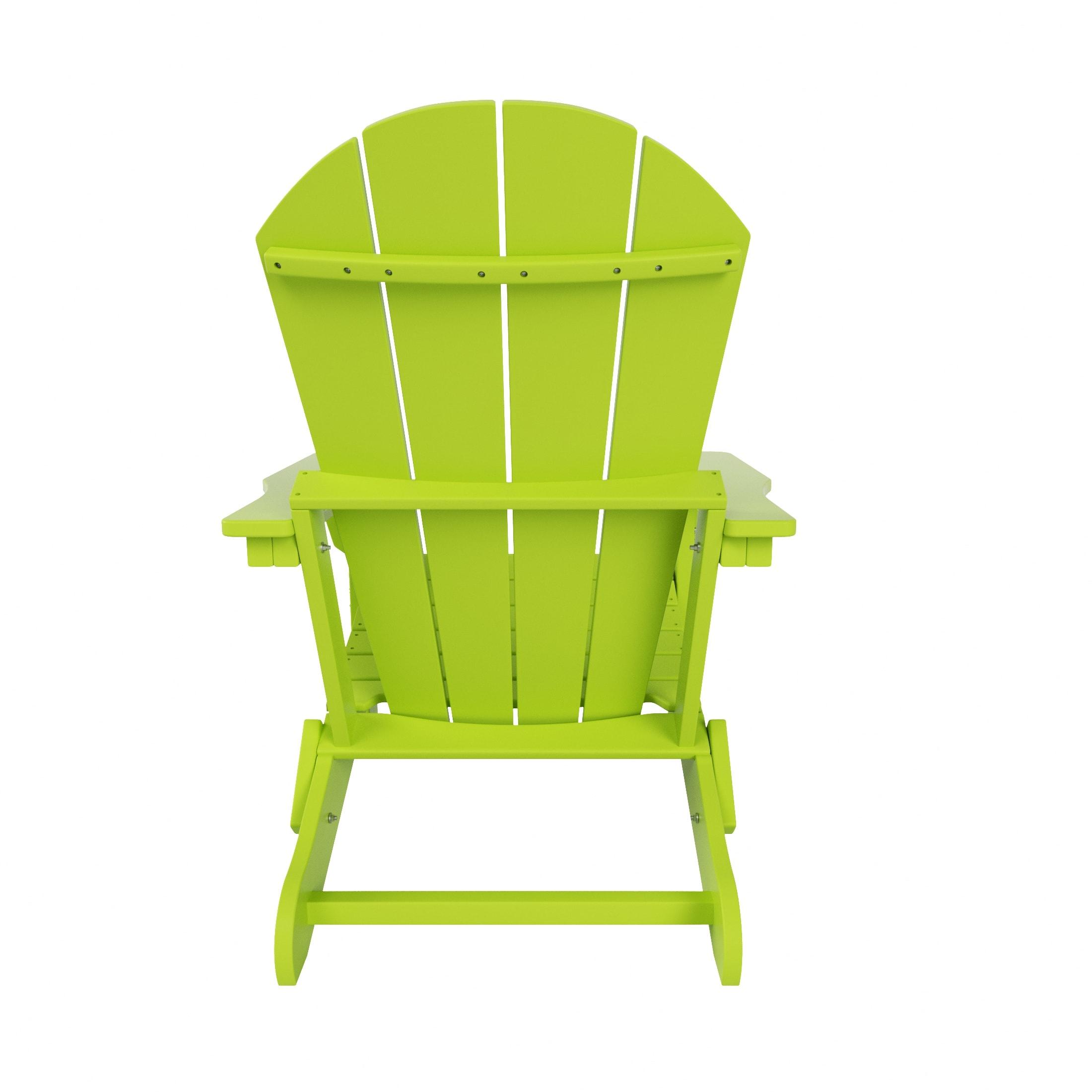 Lime Green HDPE Folding Adirondack Patio Chair