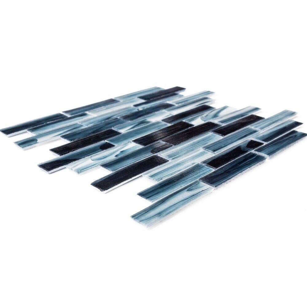 The Tile Life Island Antigua Cayman 1x4 Glass Brick Mosaic Kitchen Wall Tile - 1 Sheet (1 Sq. ft.)