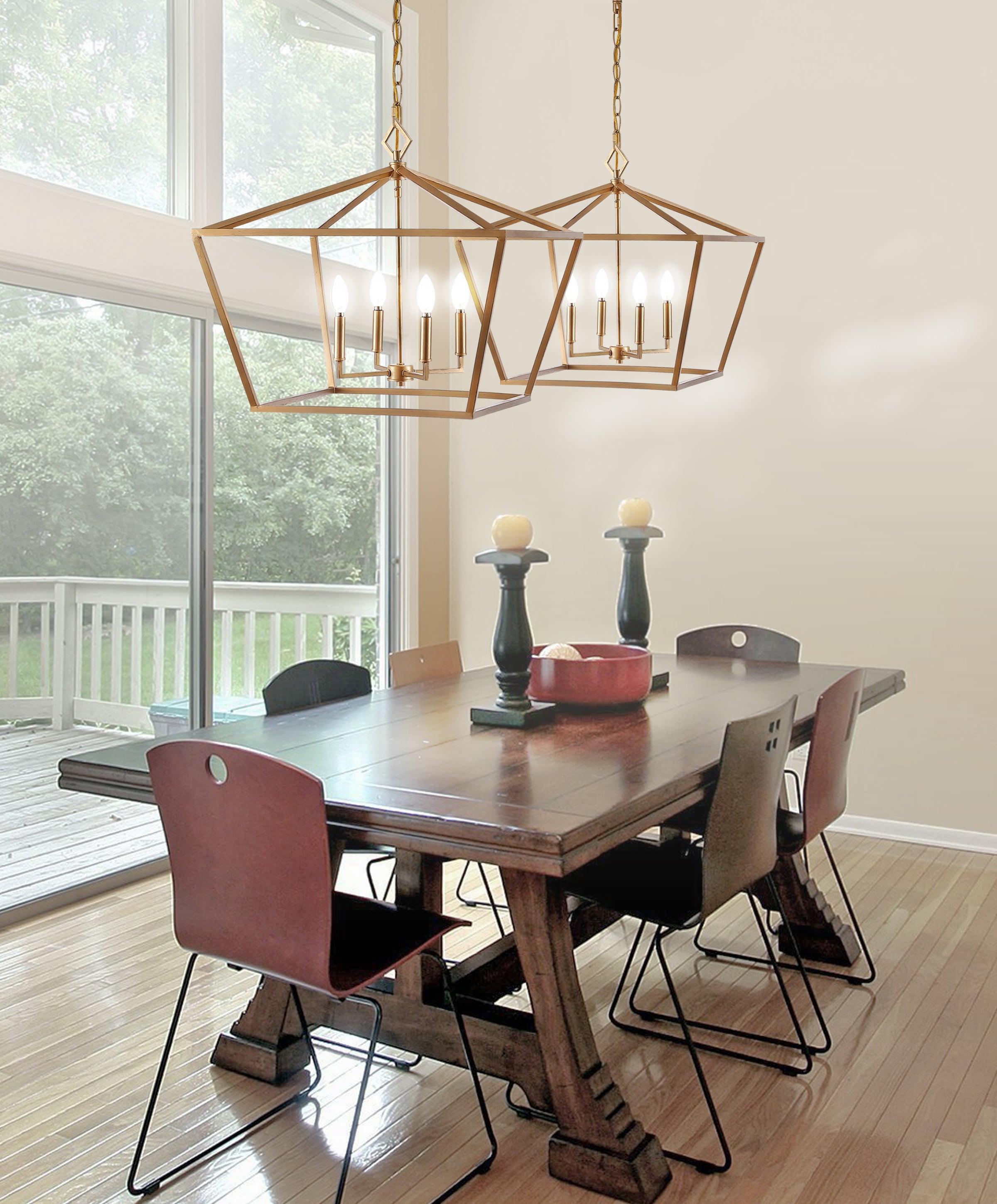Gatsby 23" 4-Light Adjustable Iron Rustic Glam LED Pendant, Gold