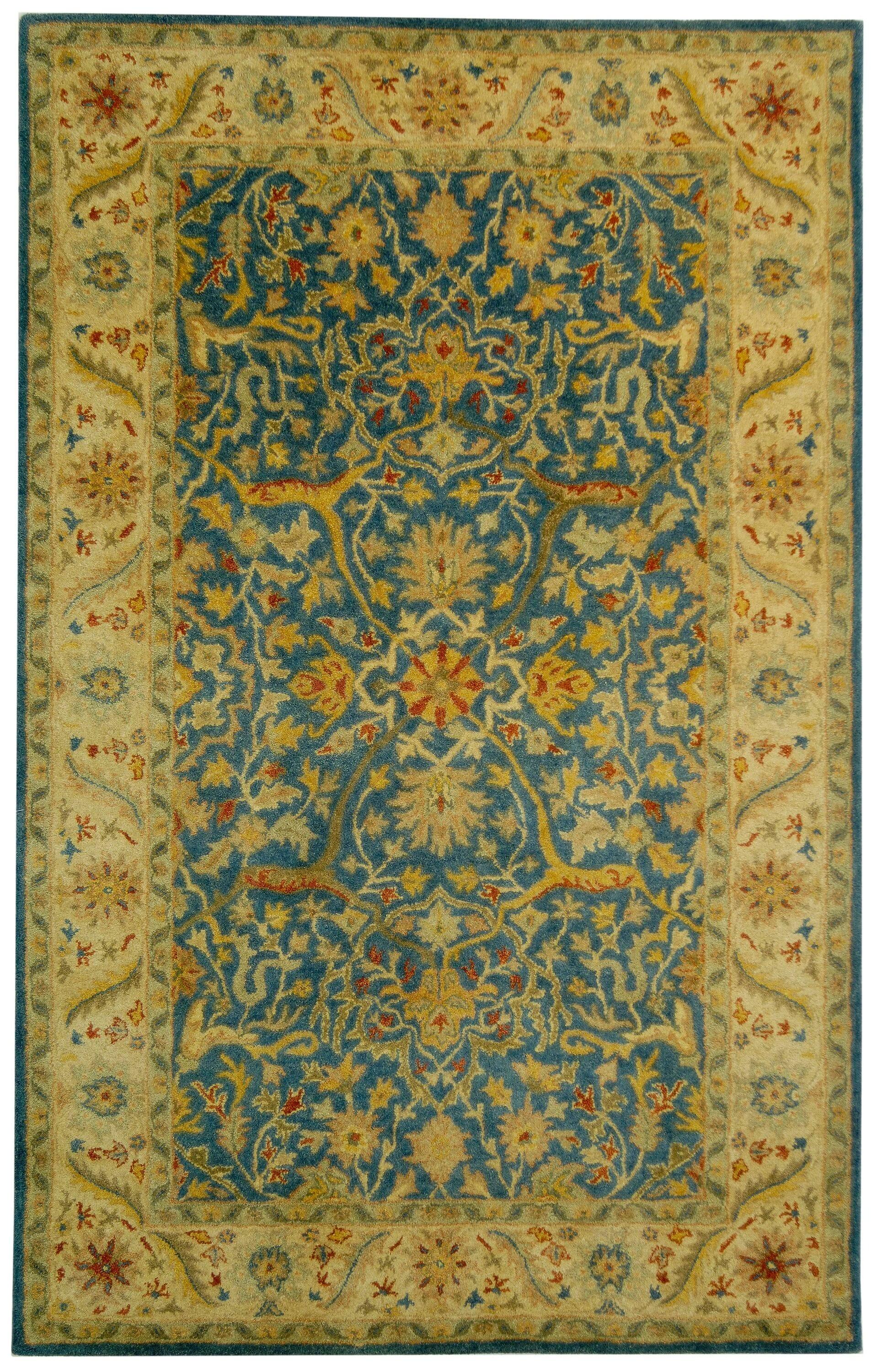 Antiquity AT14 Hand Tufted Indoor Area Rug - Blue - 4'x6' - Safavieh