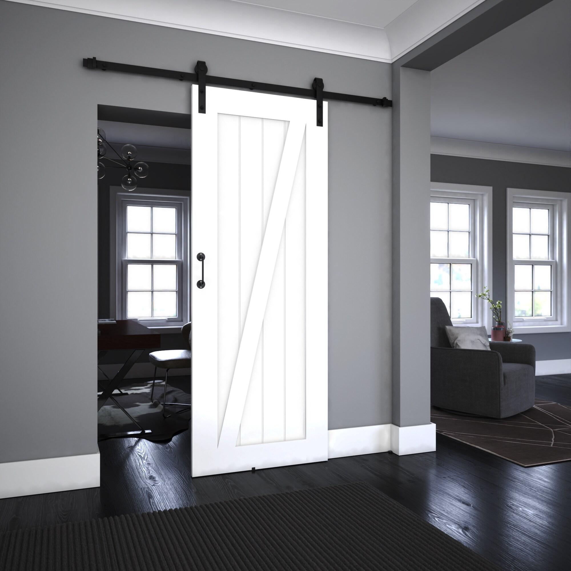 72-in. Matte Black Barn Door Hardware Kit