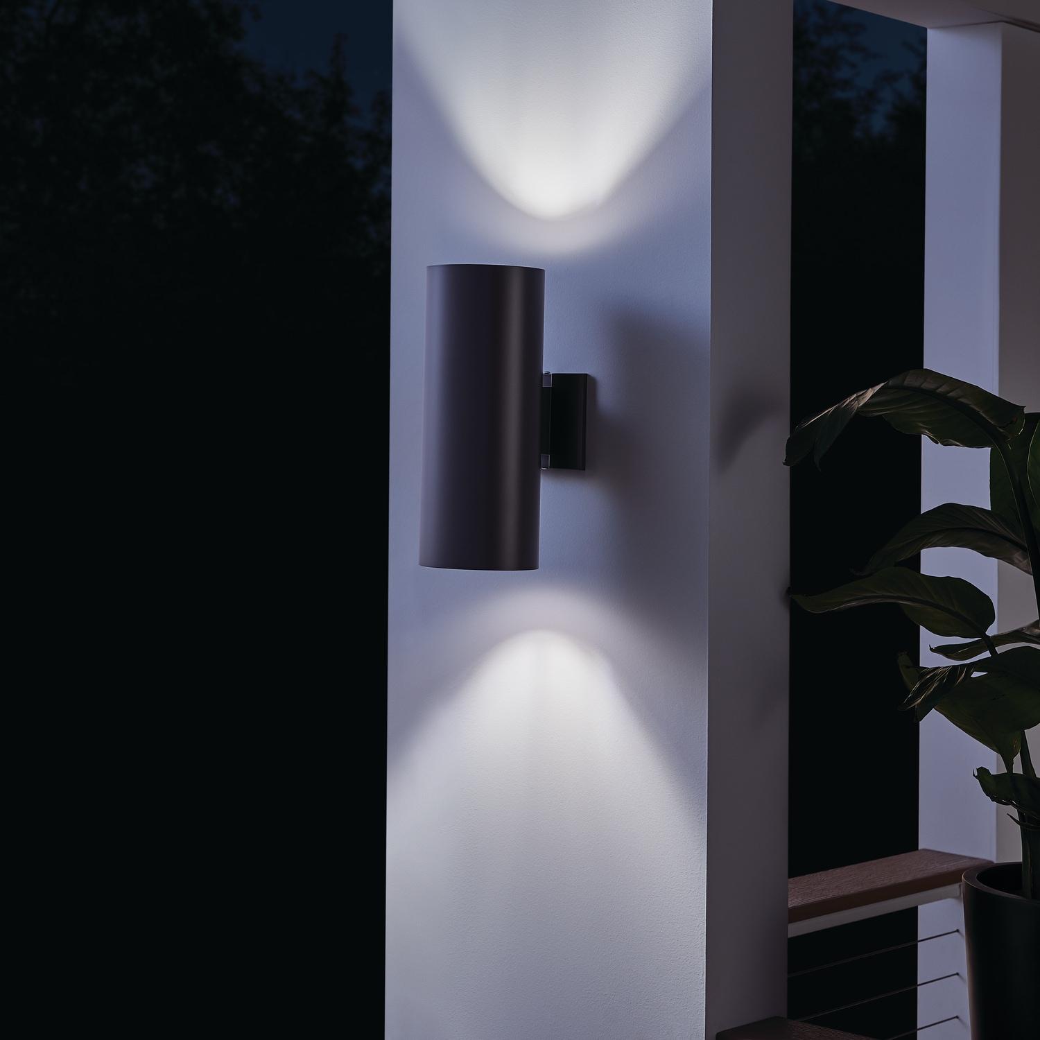 Kichler 2 -Light 15-in H Bronze Hardwired Outdoor Wall Light
