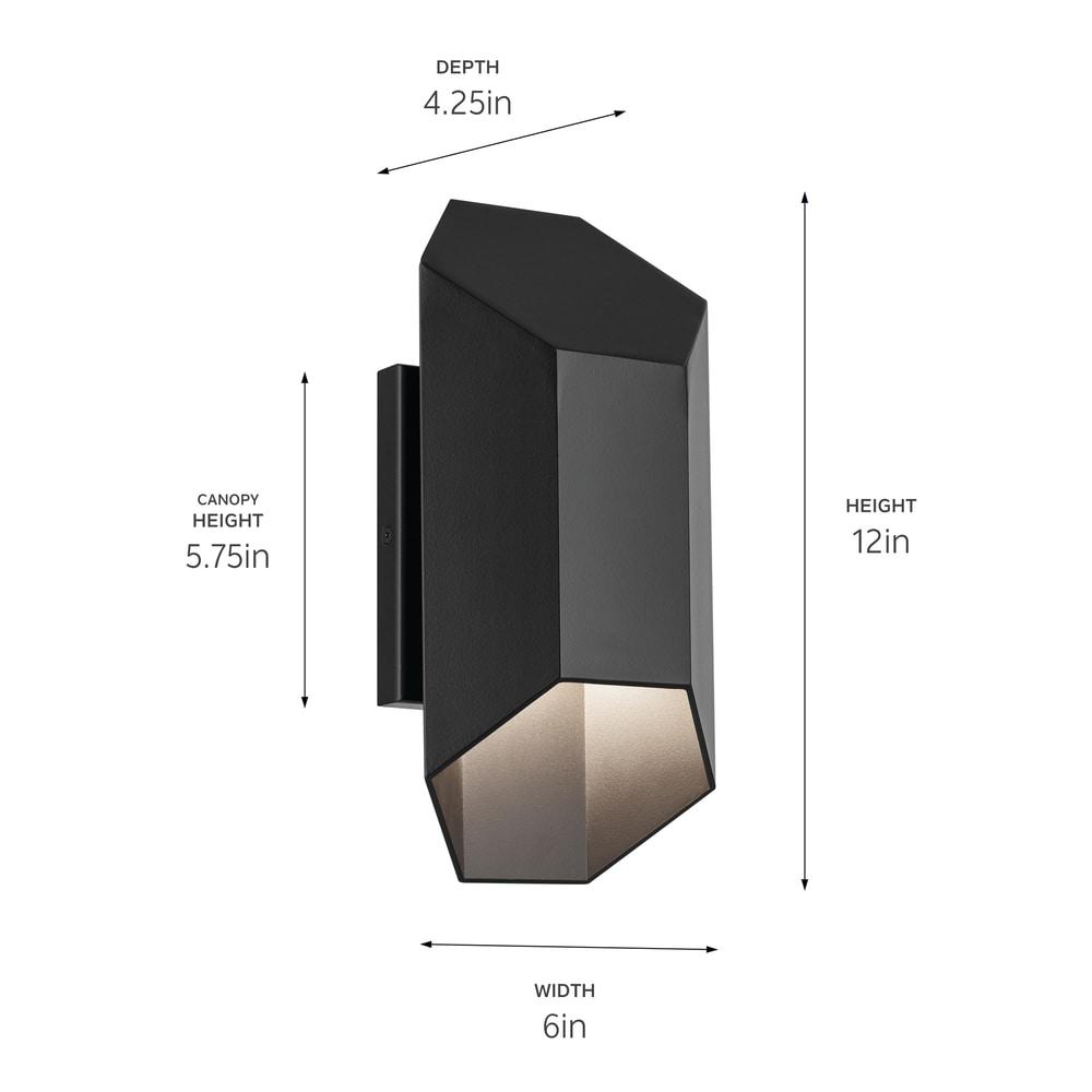 Estella Black Metal Dimmable LED Outdoor Wall Light