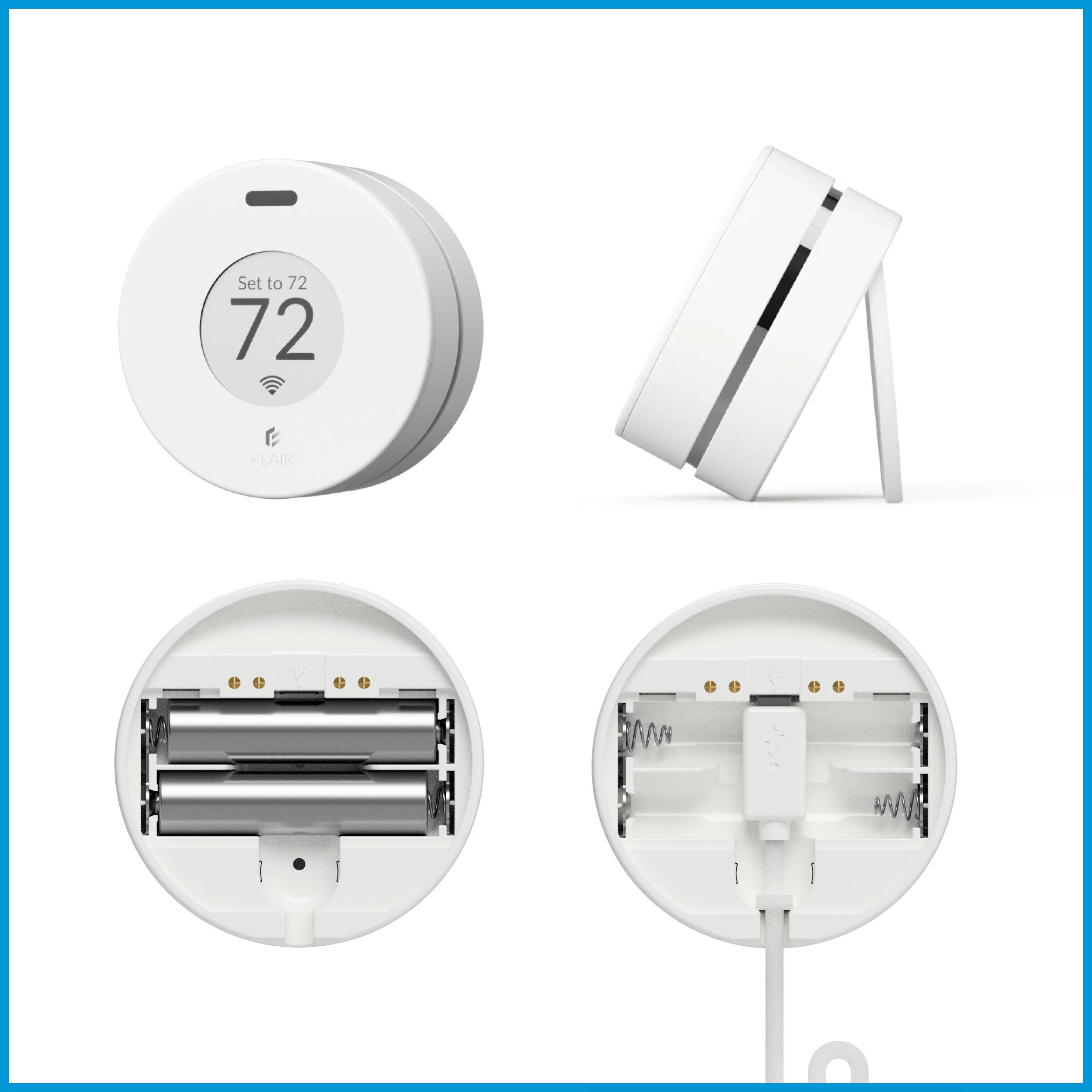 Flair Puck, WiFi Wireless Thermostat (Pearl White). Controls Flair Smart Vents. Compatible with Alexa, works with ecobee, Honeywell smart thermostats, and Google Assistant.