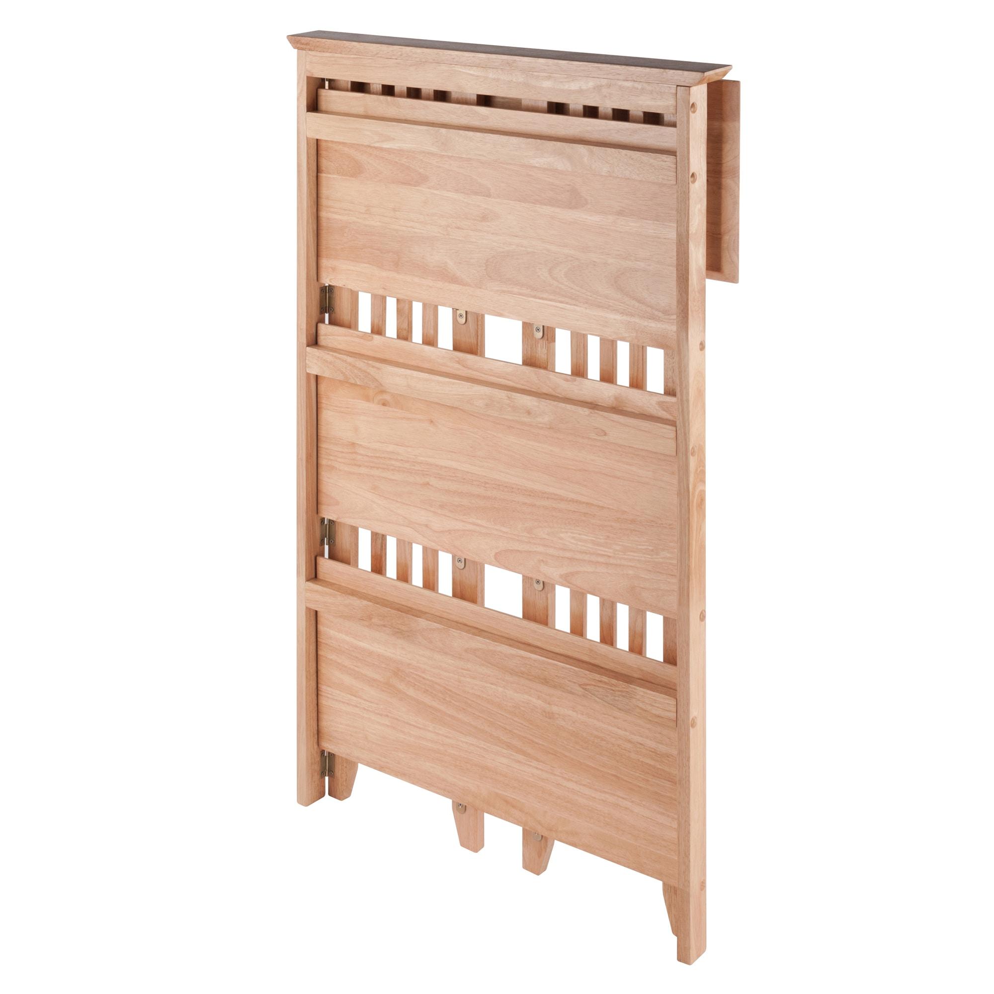 42" 4 Tier Foldable Bookshelf Natural - Winsome: Beech Wood, Slatted-Side, Home Office Storage