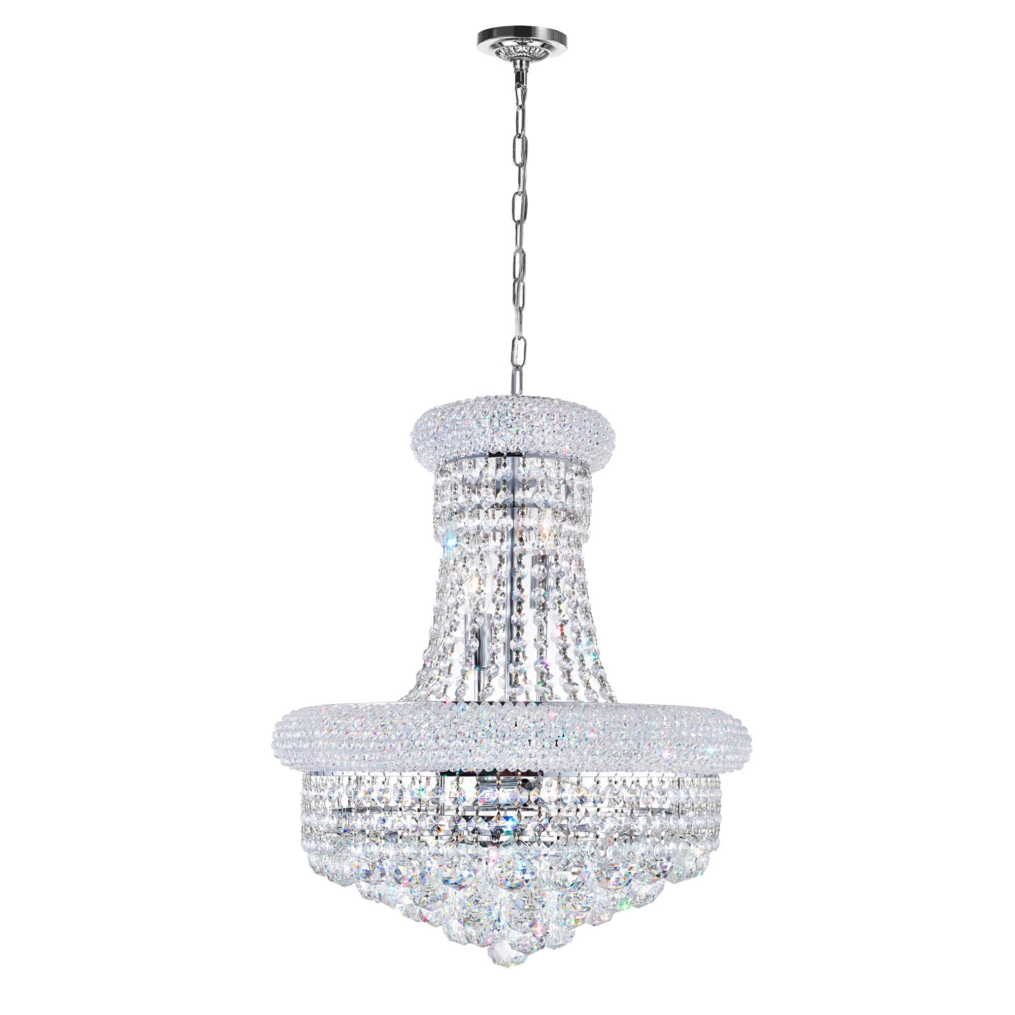 CWI Lighting Empire 8 Light Down Transitional Metal Chandelier in Chrome