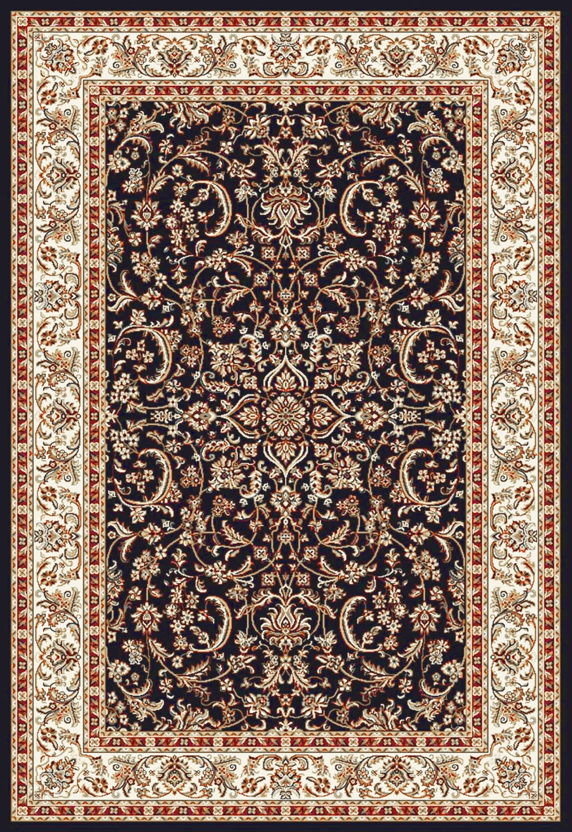 Radici Usa Noble Area Rug 1318 Black Bordered Medallion 3' 3" x 5' 4" Rectangle