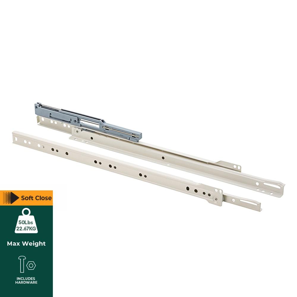 RELIABILT 22-in 3/4 Extension Soft Close Bottom Mount White Drawer Slide 1-Pair
