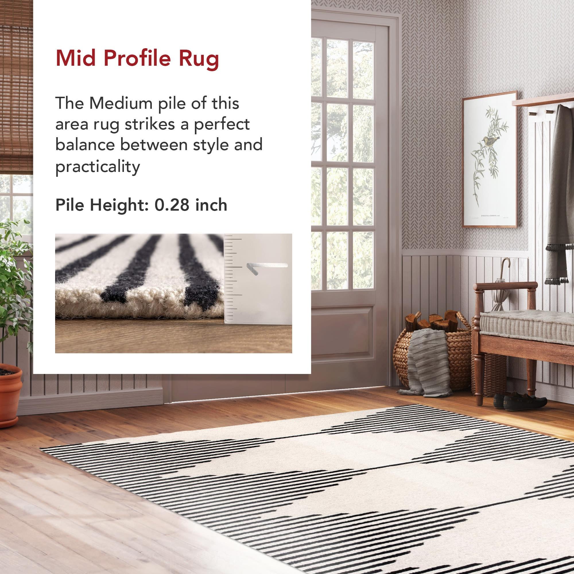 6'x9' Flynn Handmade Contemporary Wool Area Rug Ivory - nuLOOM: Geometric Pattern, Low Pile, Indoor Use, Canvas Backing
