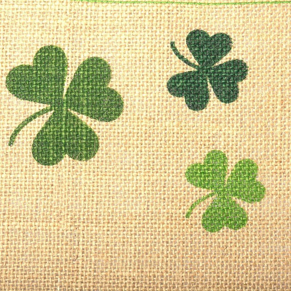 DII Shamrock Printed Jute Table Runner 14x74"