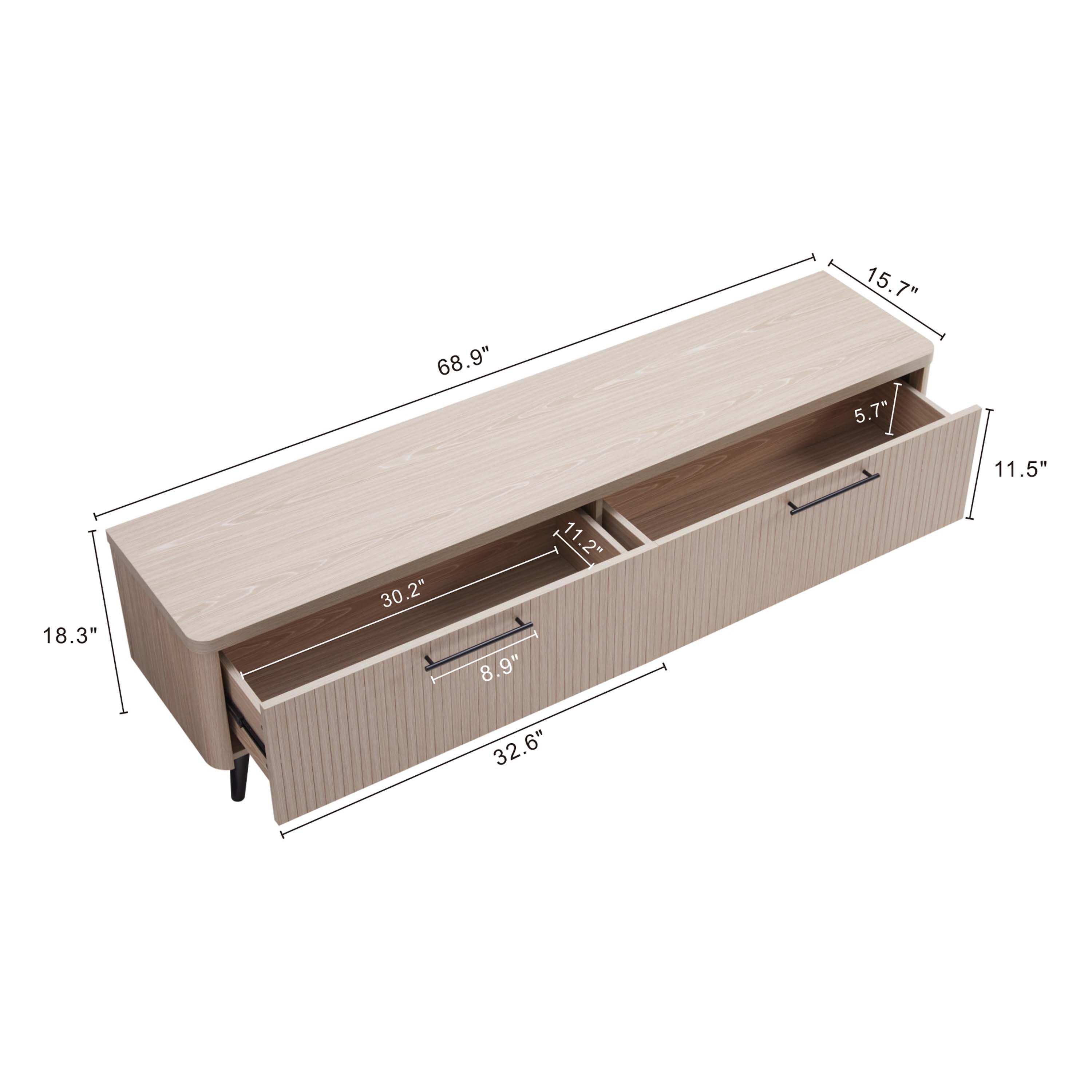 Manhattan Comfort Jodie 68.9" Mid-Century Modern TV Stand