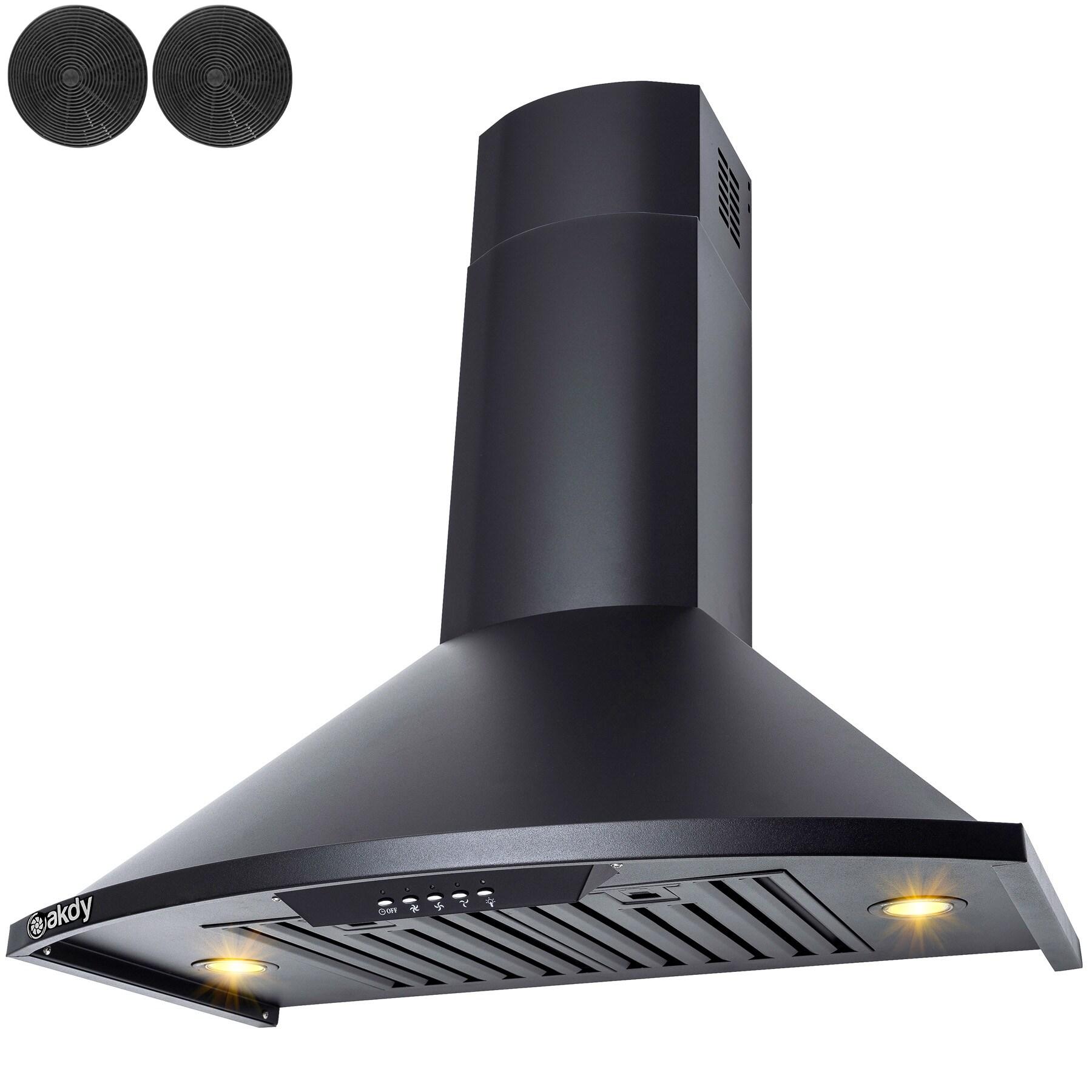 30-in Convertible 343 CFM Stainless Steel Wall Mount Range Hood with Carbon Filter