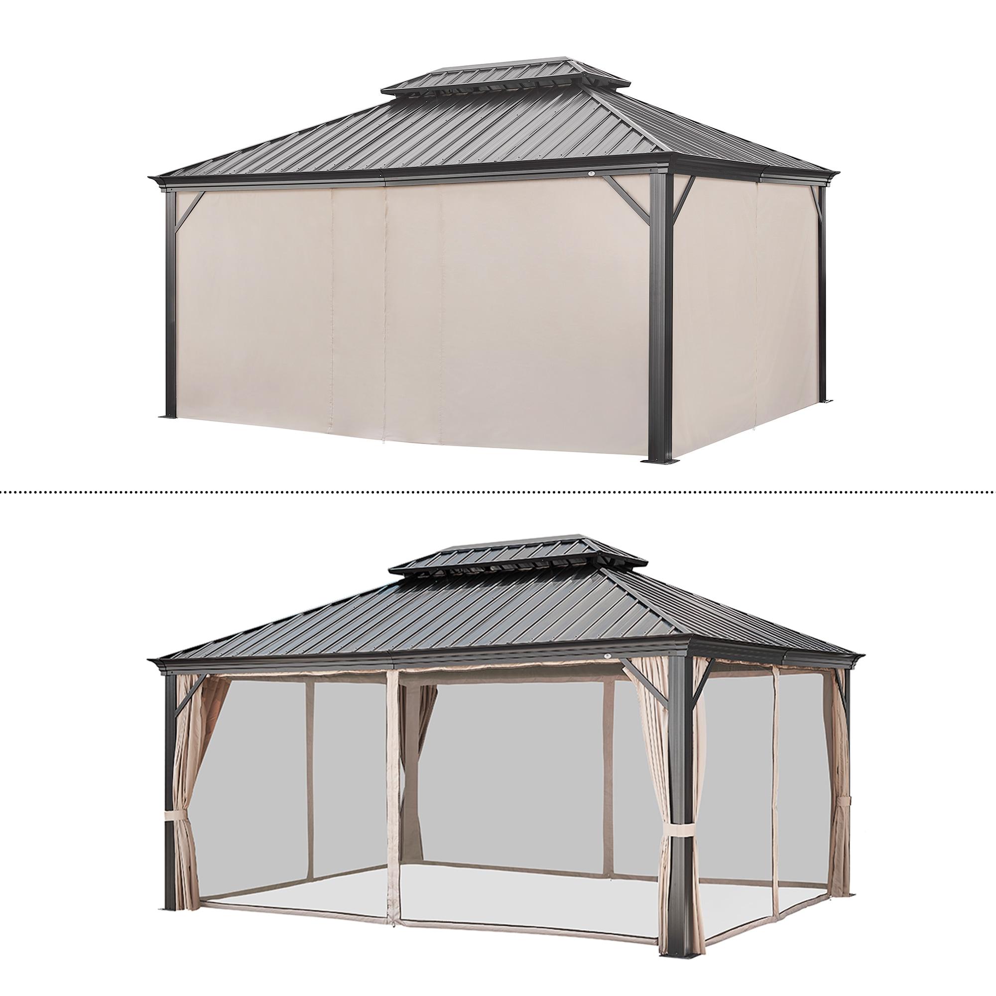 Peak Home Furnishings Hardtop Aluminum Patio Gazebo