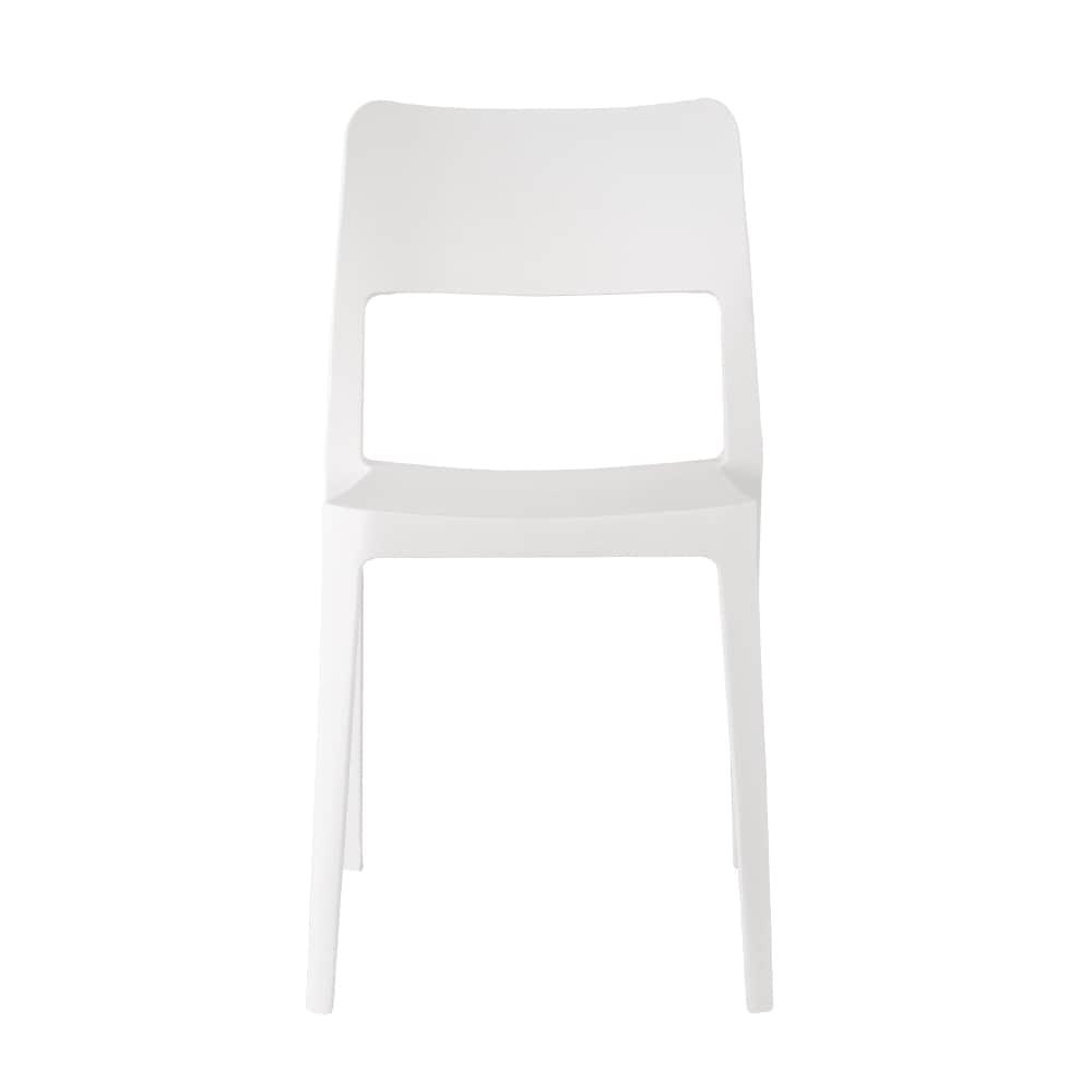 2pk La Vie Stackable Patio Armless Chairs White - Lagoon: Resin Outdoor Furniture, Mold & UV Resistant