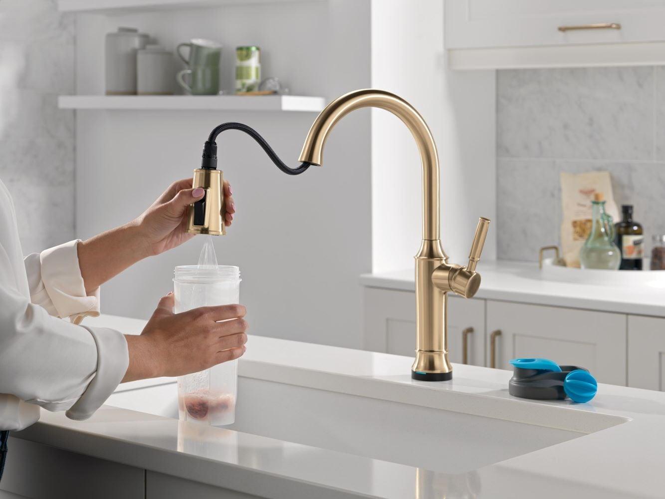 Renaldi Brushed Gold Touchless Pull-Down Kitchen Faucet