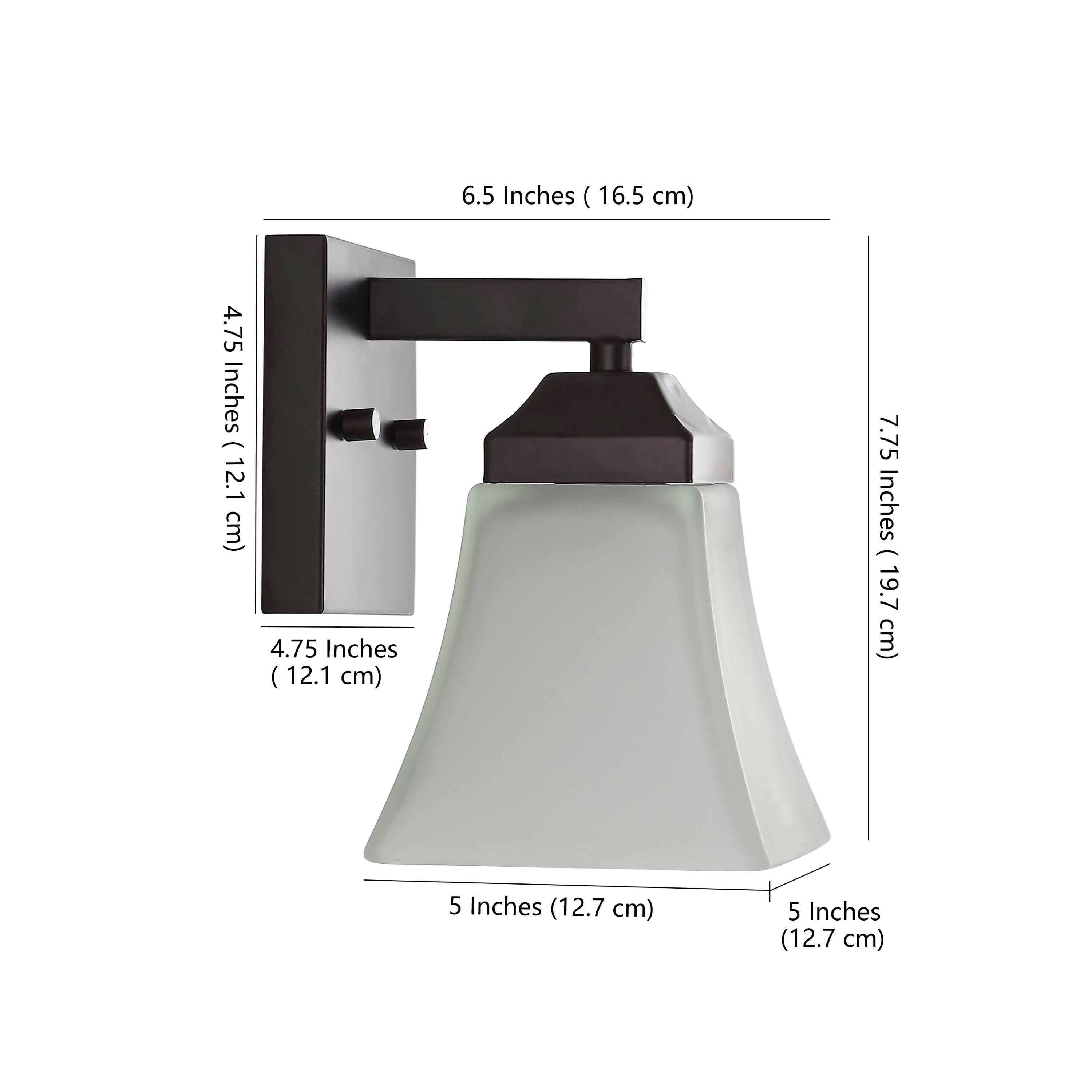 JONATHAN Y Staunton 5" 1-Light Iron/Glass Modern Cottage LED Vanity Light, Oil Rubbed Bronze