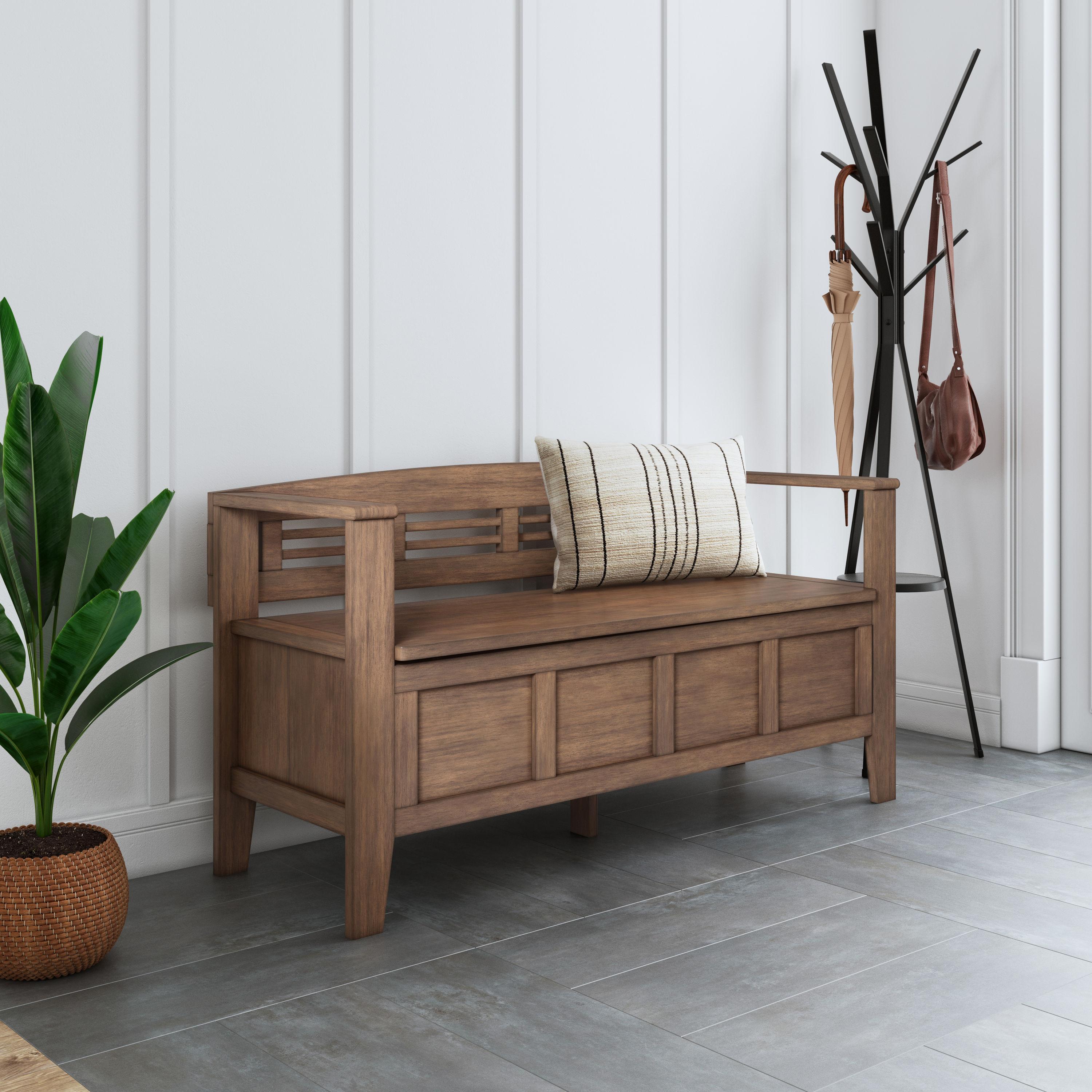 Adams Solid Wood Entryway Lift Top Storage Bench