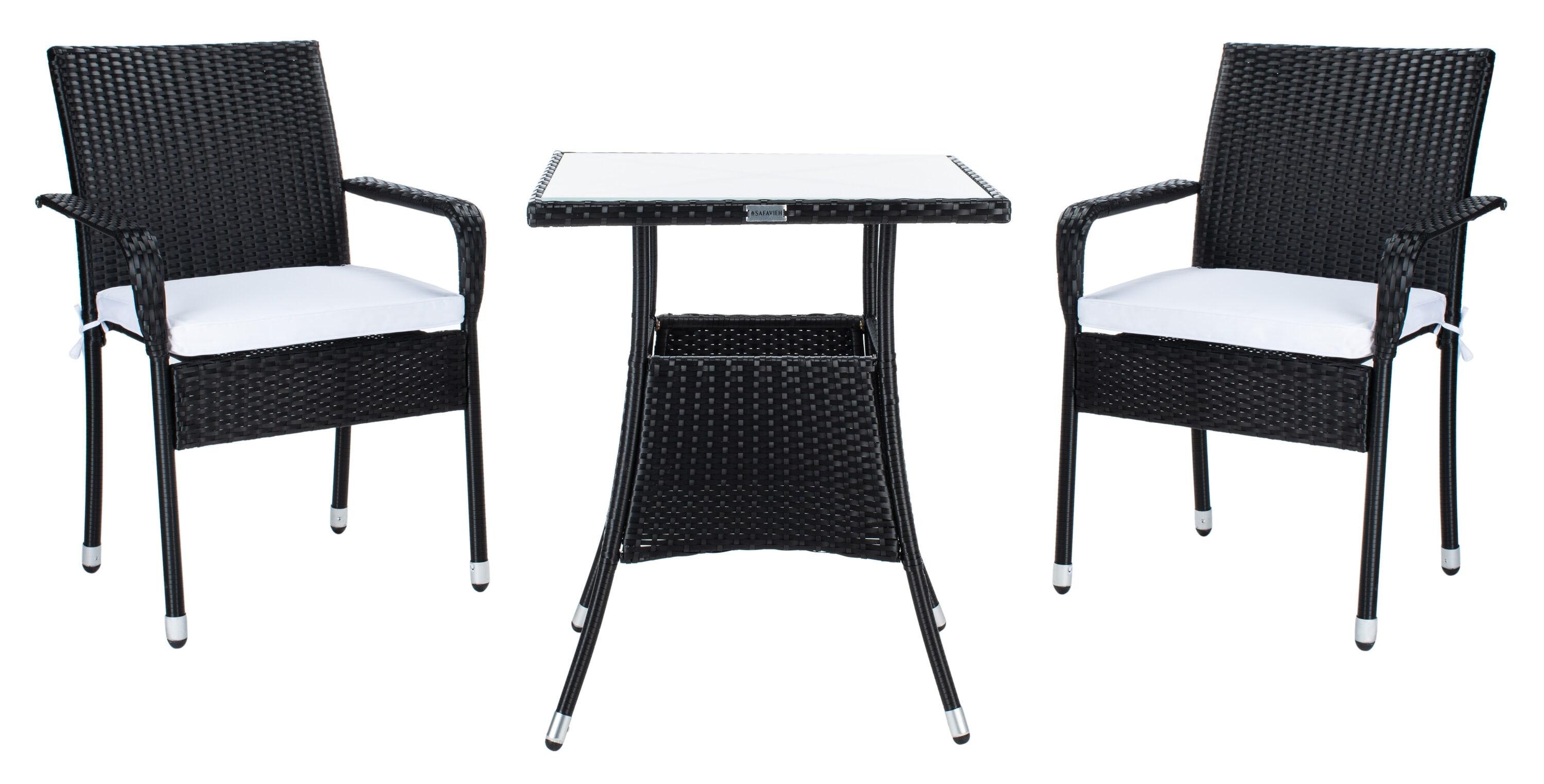 Laban Bistro Set - Outdoor - PAT7718 - Black/White - Safavieh