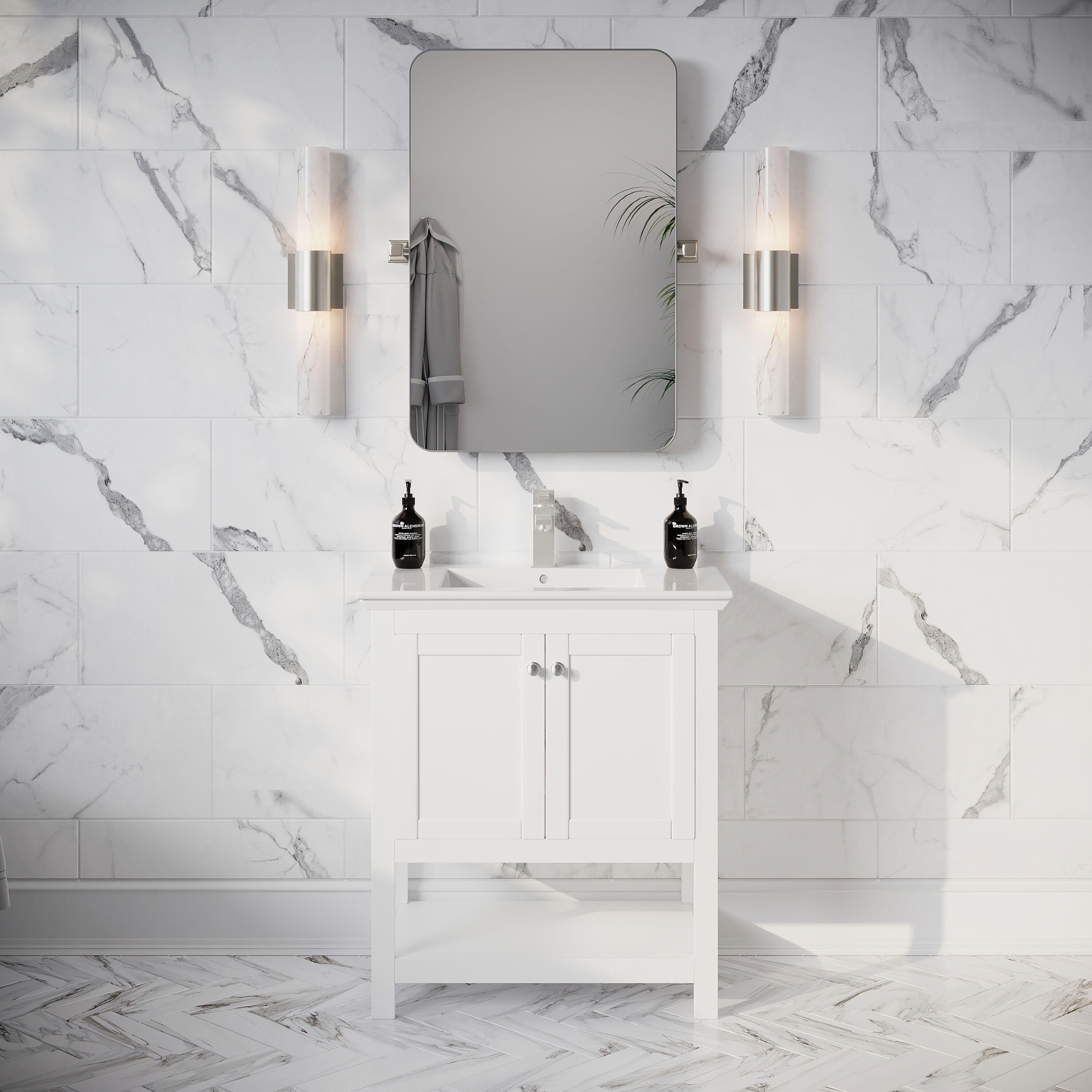 Manchester 30" Freestanding Single Sink Bathroom Vanity with Integrated Sink (Faucet Not Included)