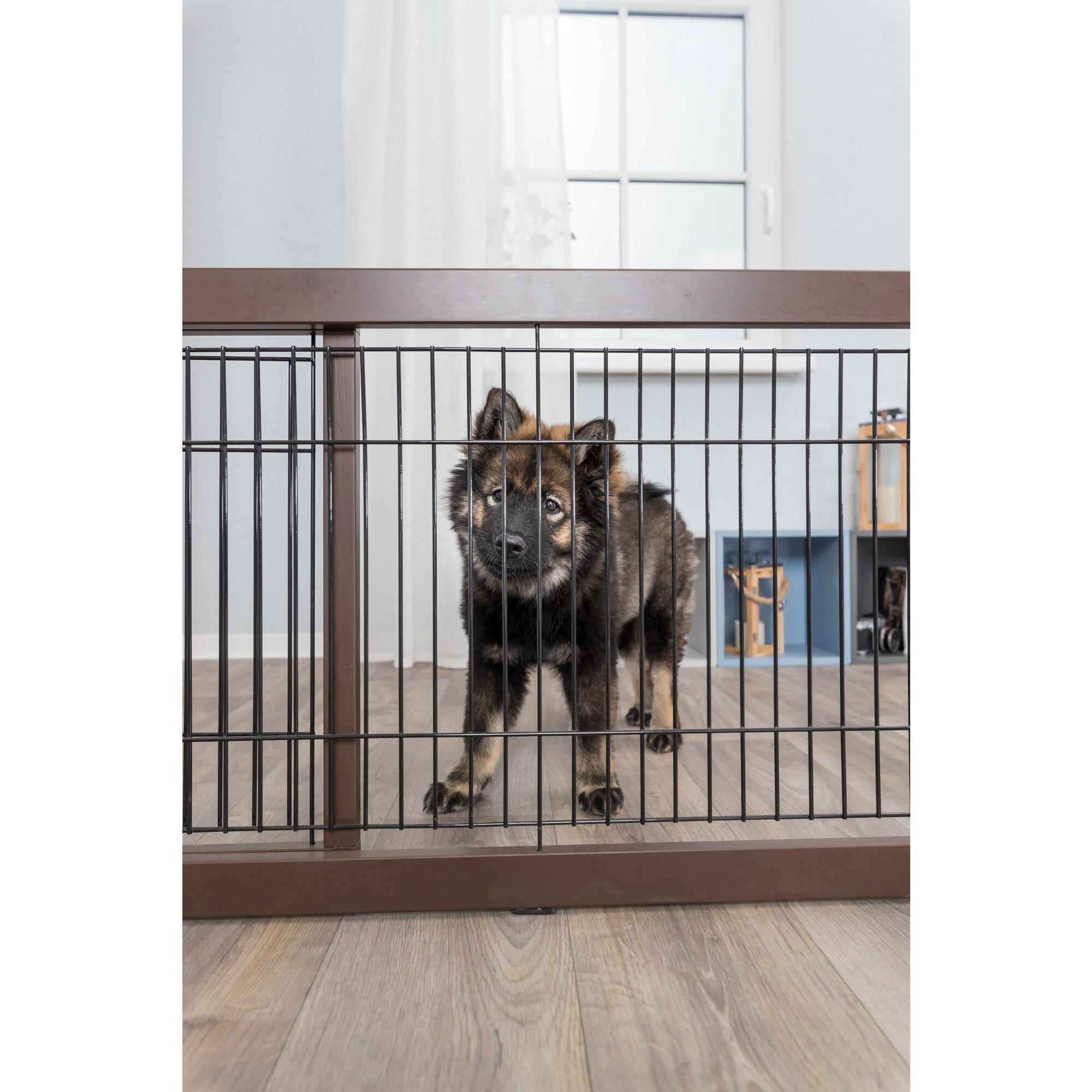 TRIXIE TRIXIE Freestanding Pet Gate with Pet Door, Adjustable Width, 22.5 in Height