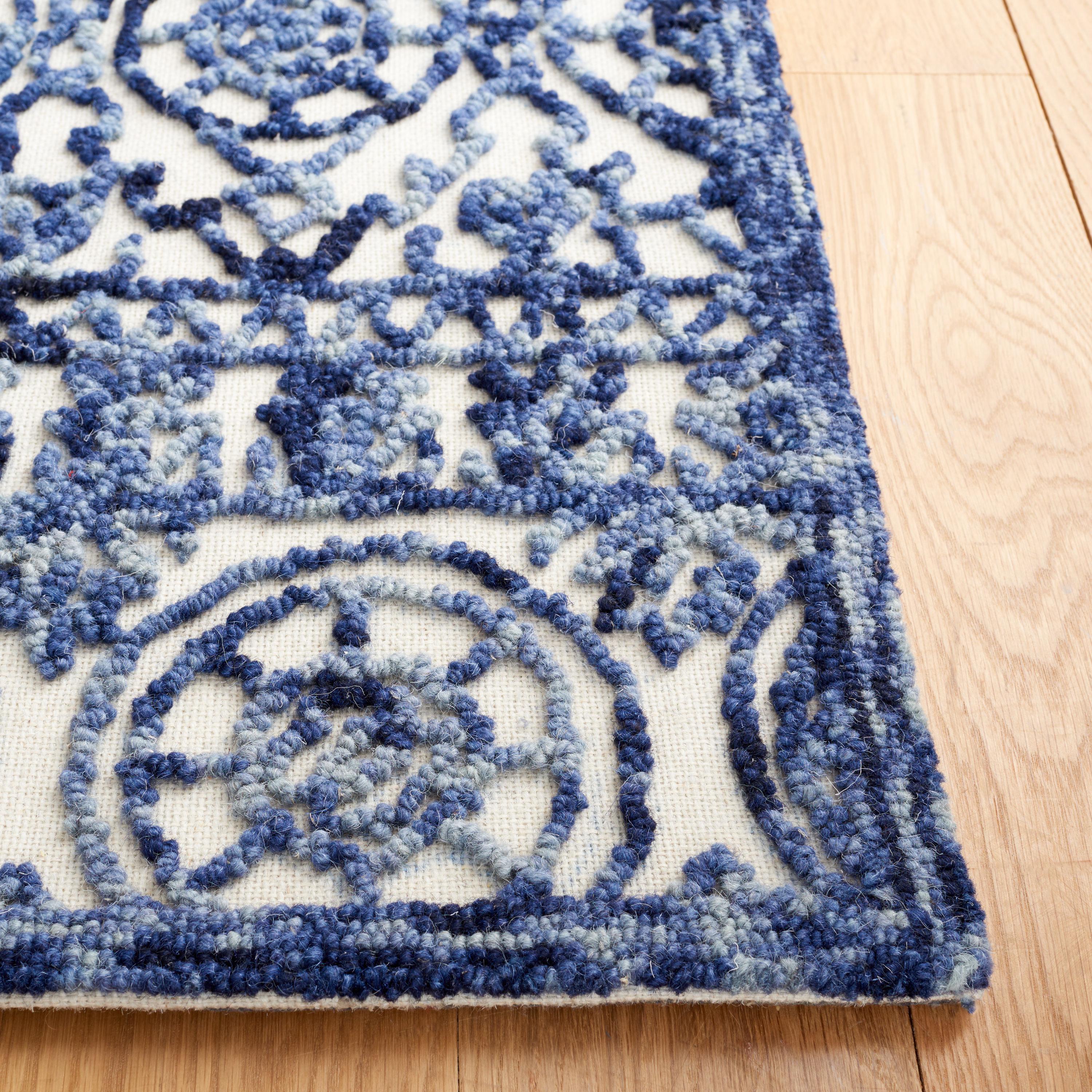 Trace TRC701 Hand Tufted Area Rug - Navy/Ivory - 5'x8' - Safavieh.