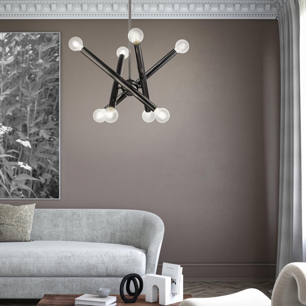 Livex Lighting Stafford 8 - Light Chandelier in  Black Chrome