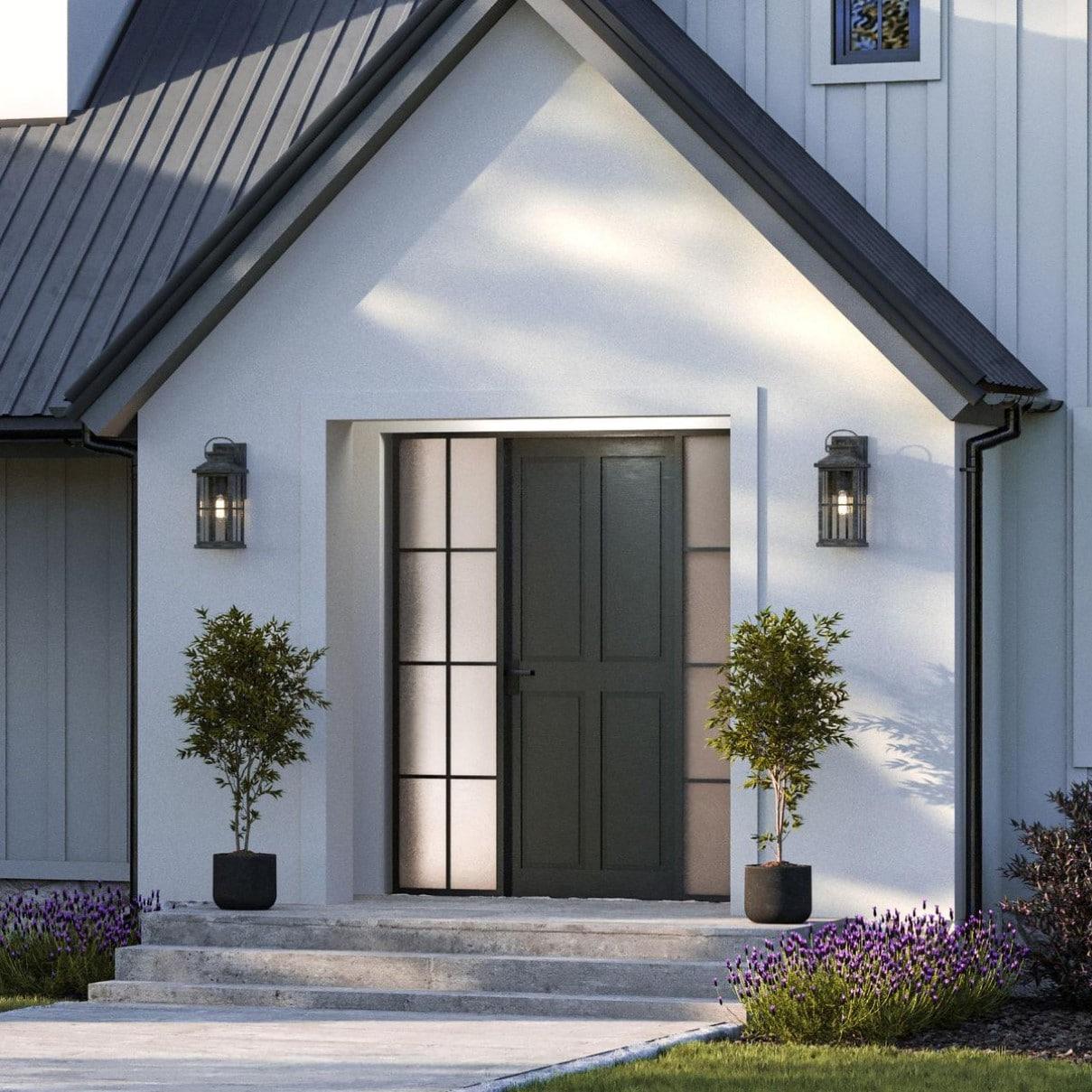 Progress Lighting Williamston 1-Light Antique Pewter Outdoor Wall Lantern with Clear Glass