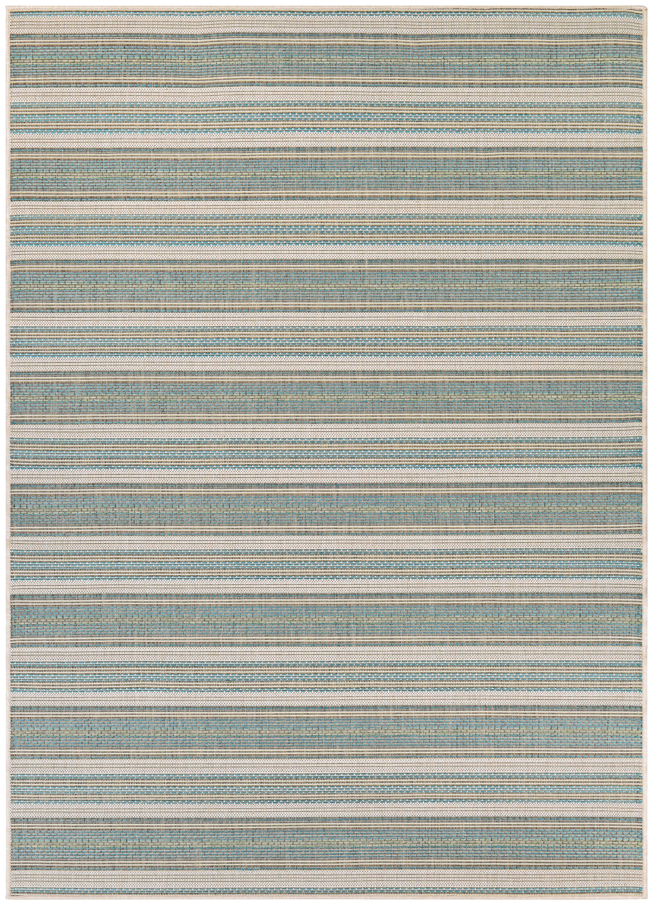 Couristan Monaco Marbella Indoor / Outdoor Area Rug, Blue Mist-Ivory, 5'3" x 7'6"