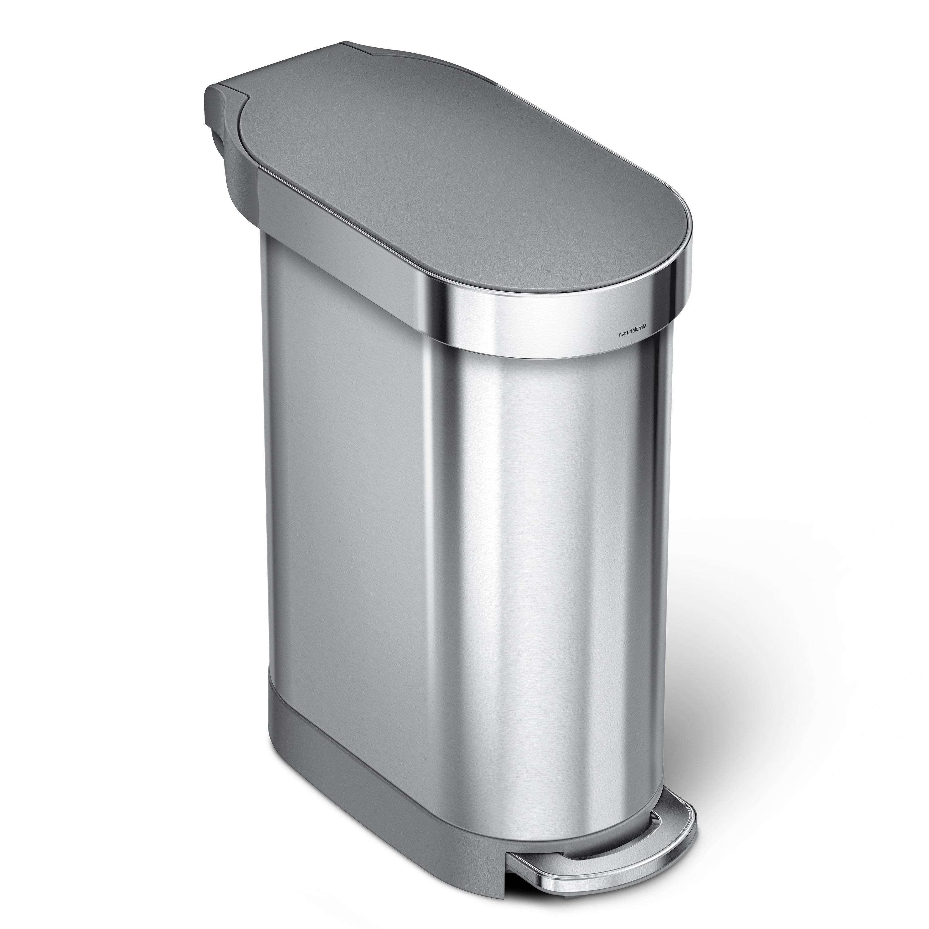 simplehuman simplehuman 45 Liter / 12 Gallon Slim Hands-Free Kitchen Step Trash Can, Stainless Steel