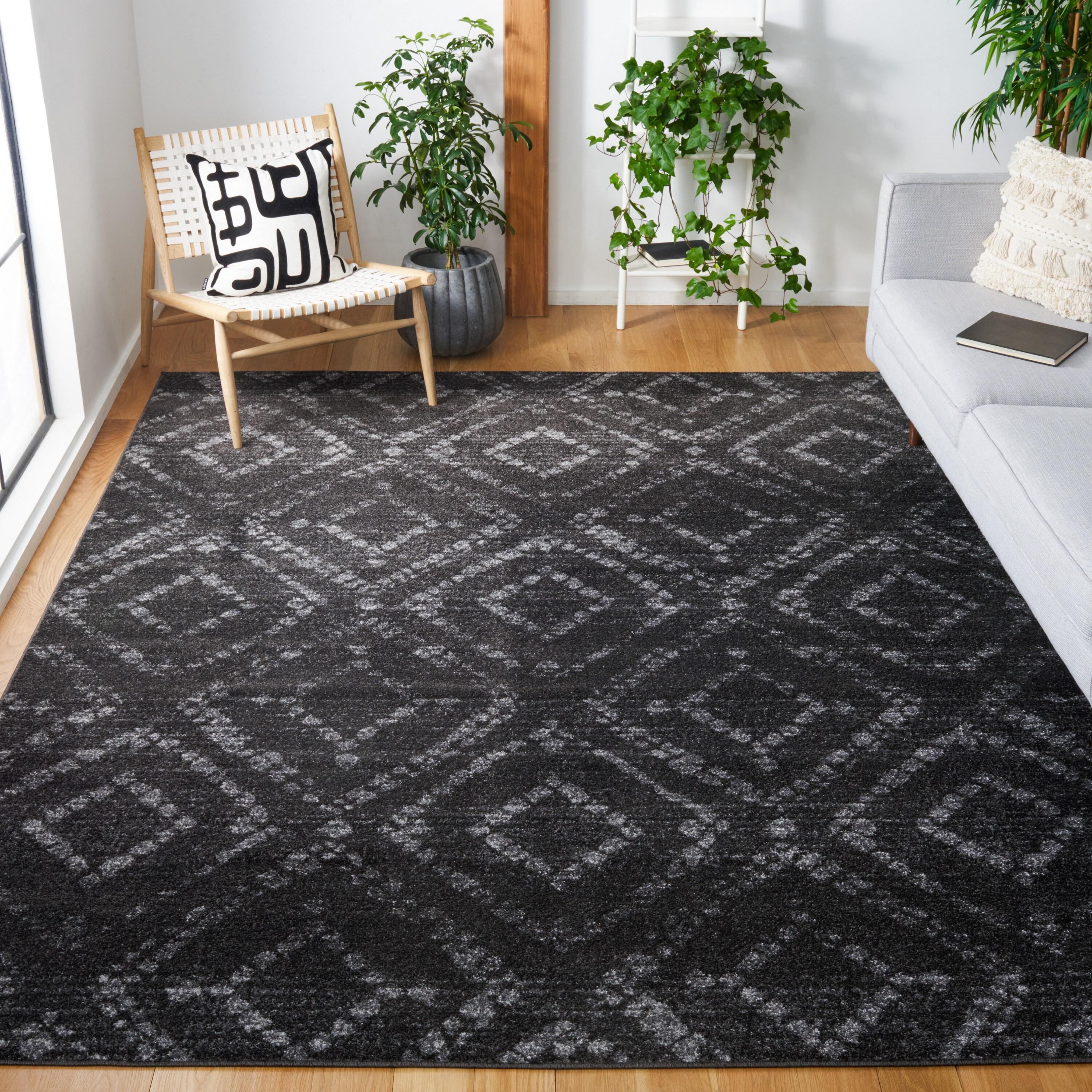 SAFAVIEH Adirondack Lecia Geometric Area Rug, Dark Grey/Grey, 9' x 12'